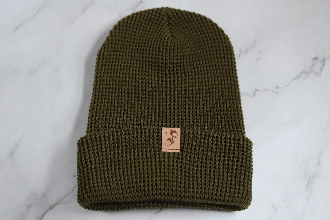 Avocado Waffle Knit Beanie