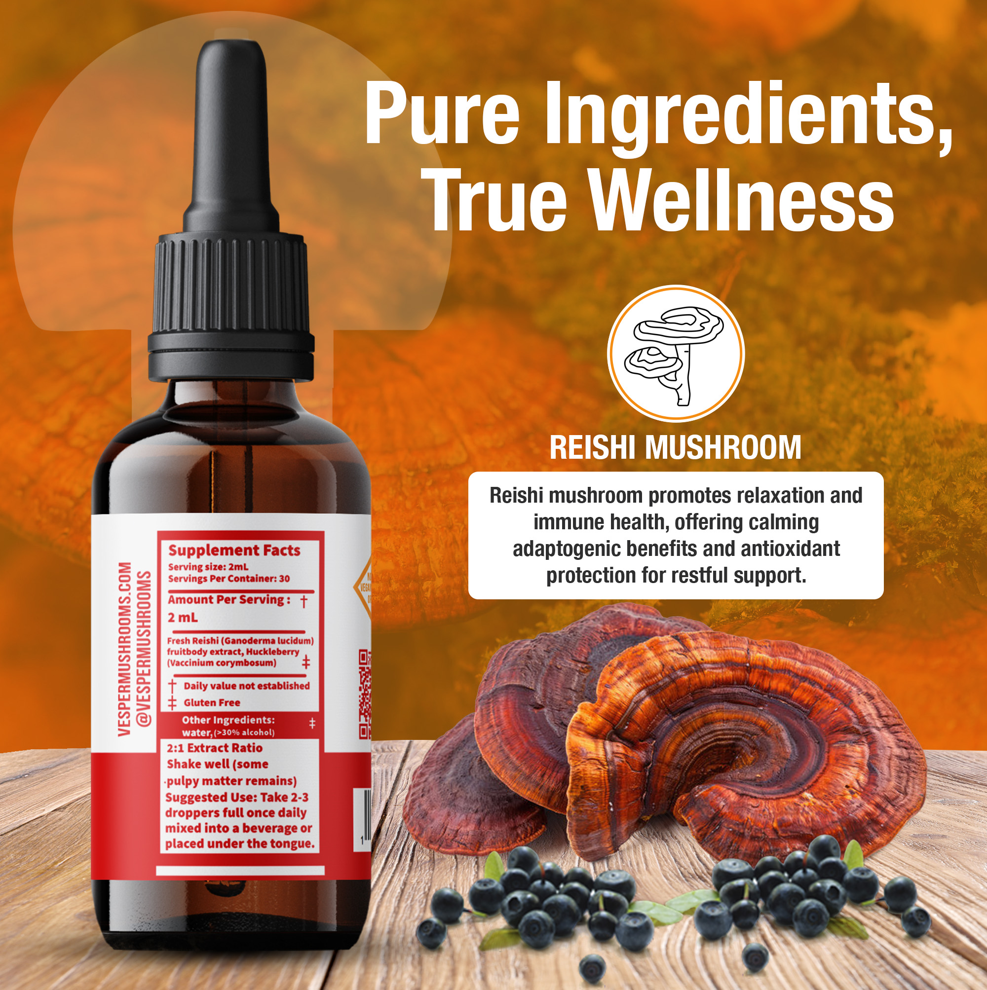 Reishi Extract 2 oz Sleep, Anxiety, Immunity image 3