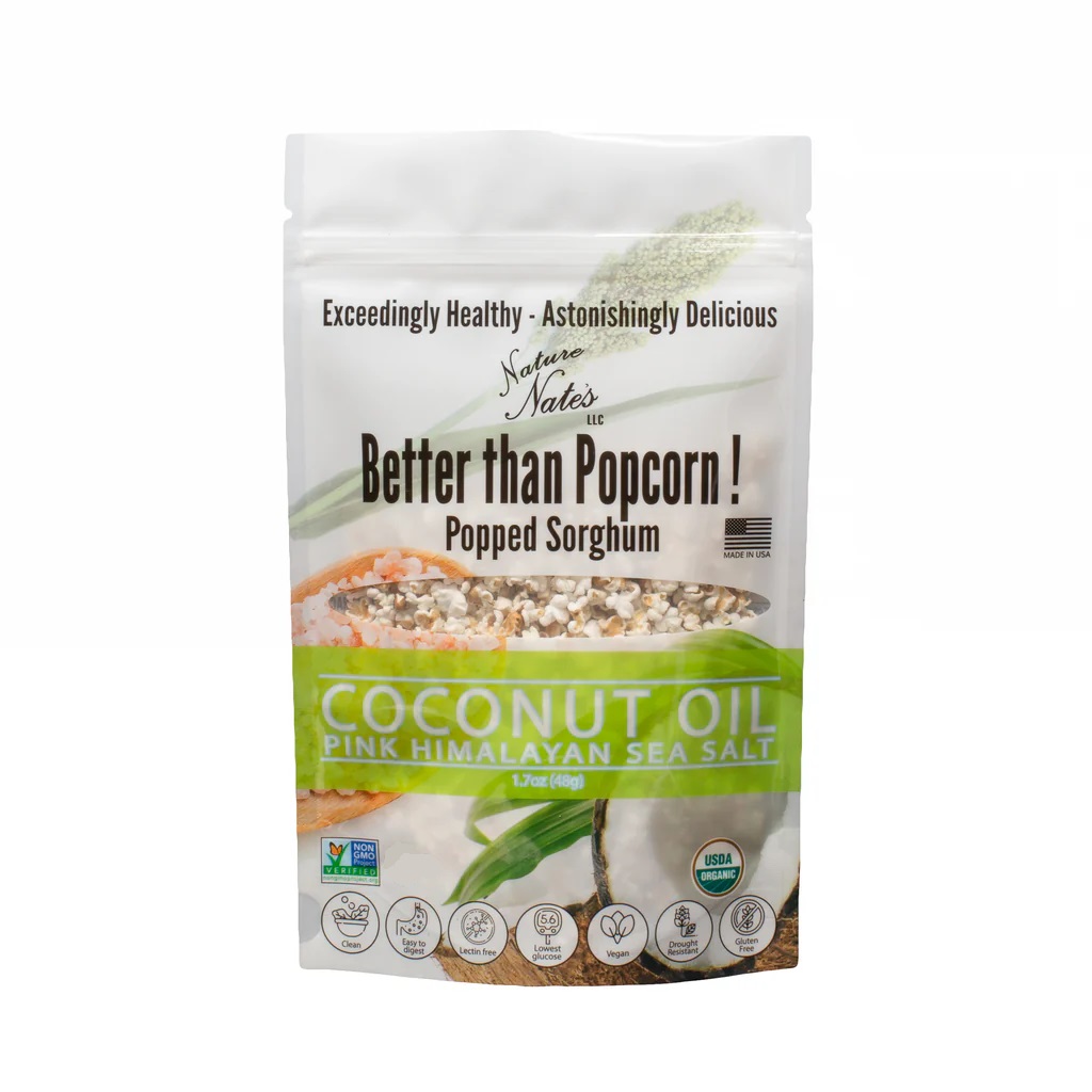 Organic Popped Sorghum Coconut Oil & Pink Himalayan Salt 1.7 oz (Single Bag) image 1