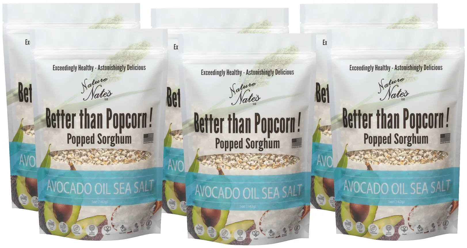 Popped Sorghum Avocado Oil & Sea Salt 5 oz - 6 Pack image 1