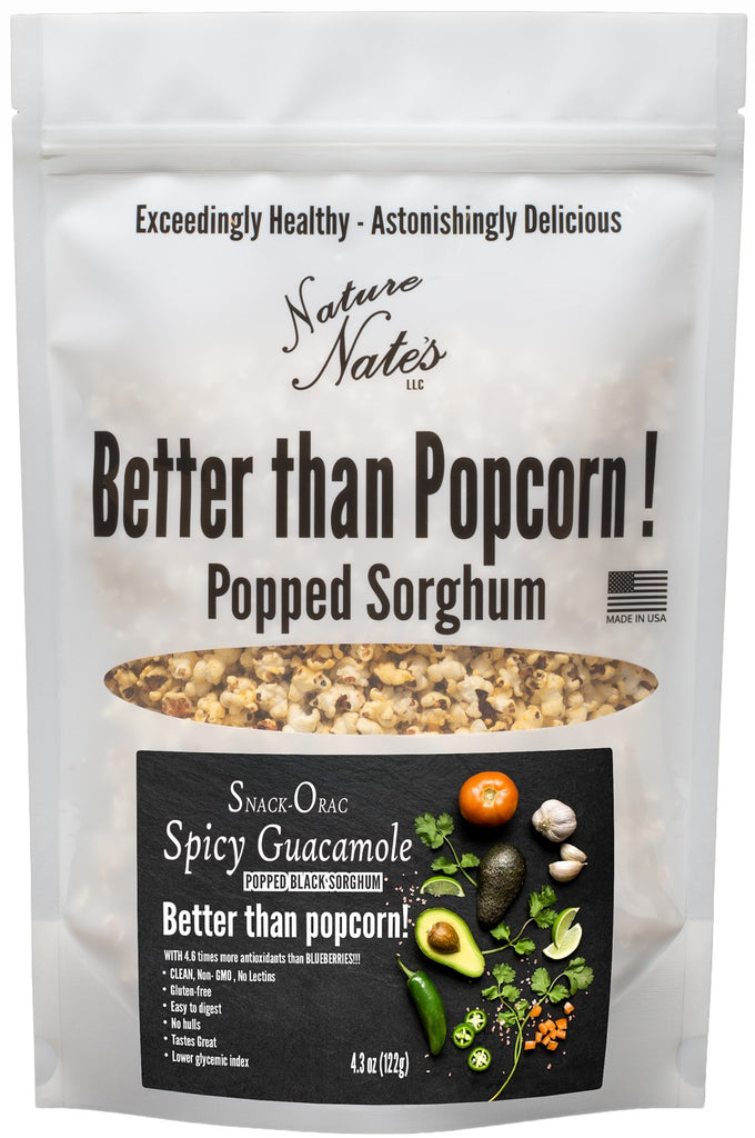 Snack-ORAC Black Popped Sorghum Spicy Guacamole 4.3 oz (Single Bag) image 1