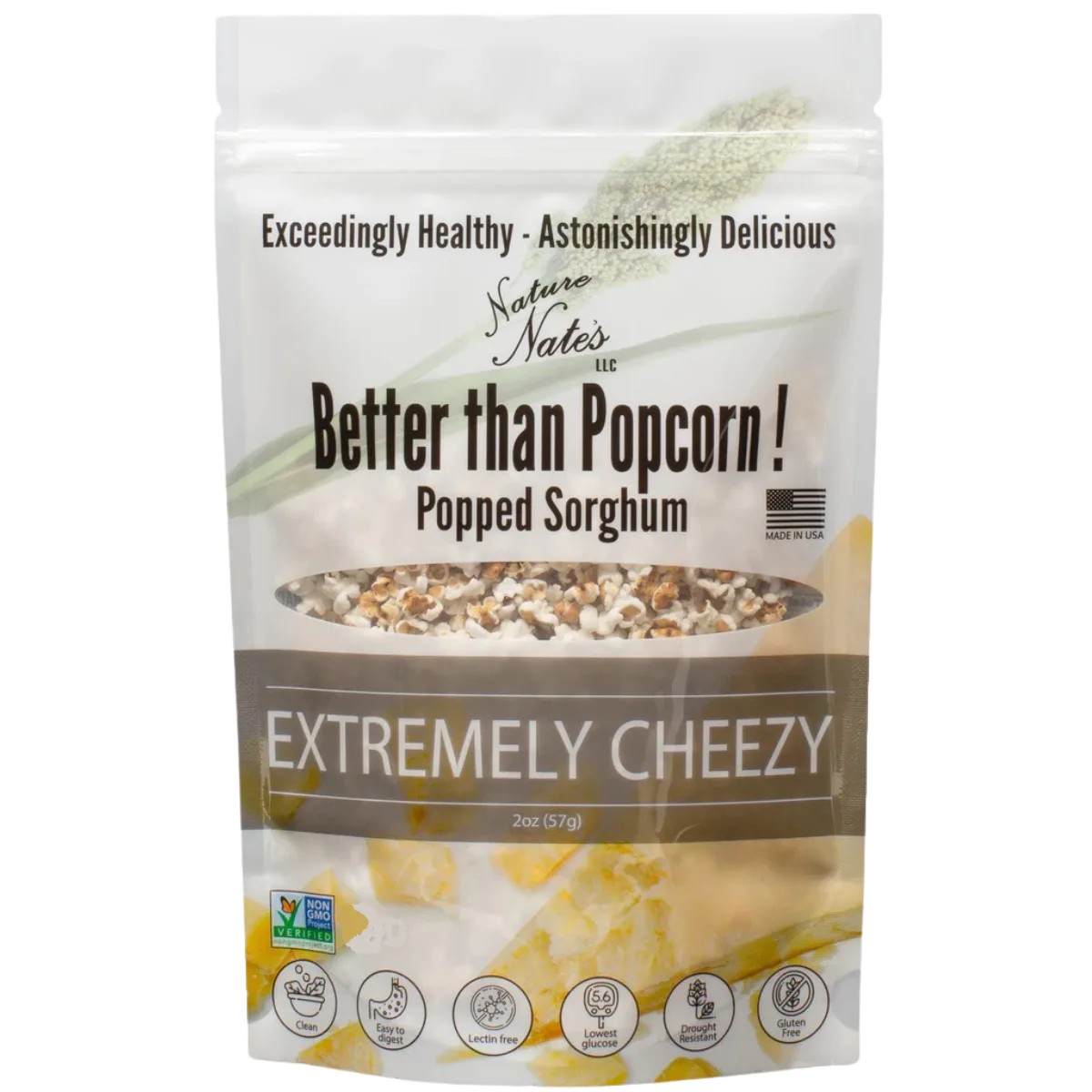Popped Sorghum Extremely Cheezy 2 oz (Single Bag) image 1