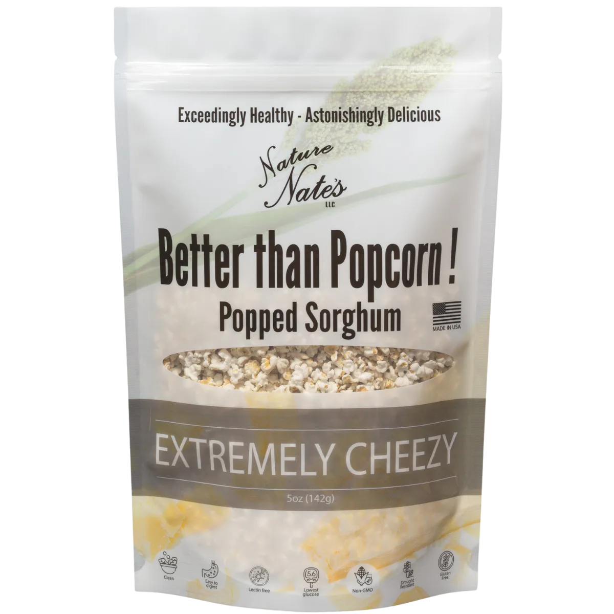 Popped Sorghum Extremely Cheezy 5 oz (Single Bag) image 1