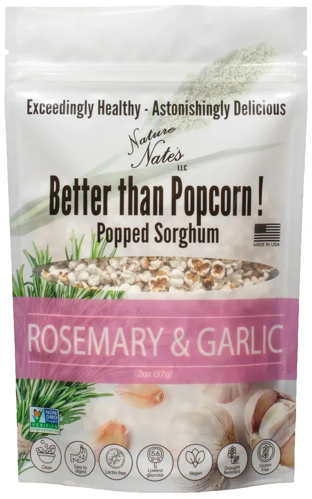 Popped Sorghum Rosemary & Garlic 2 oz (Single Bag) image 1