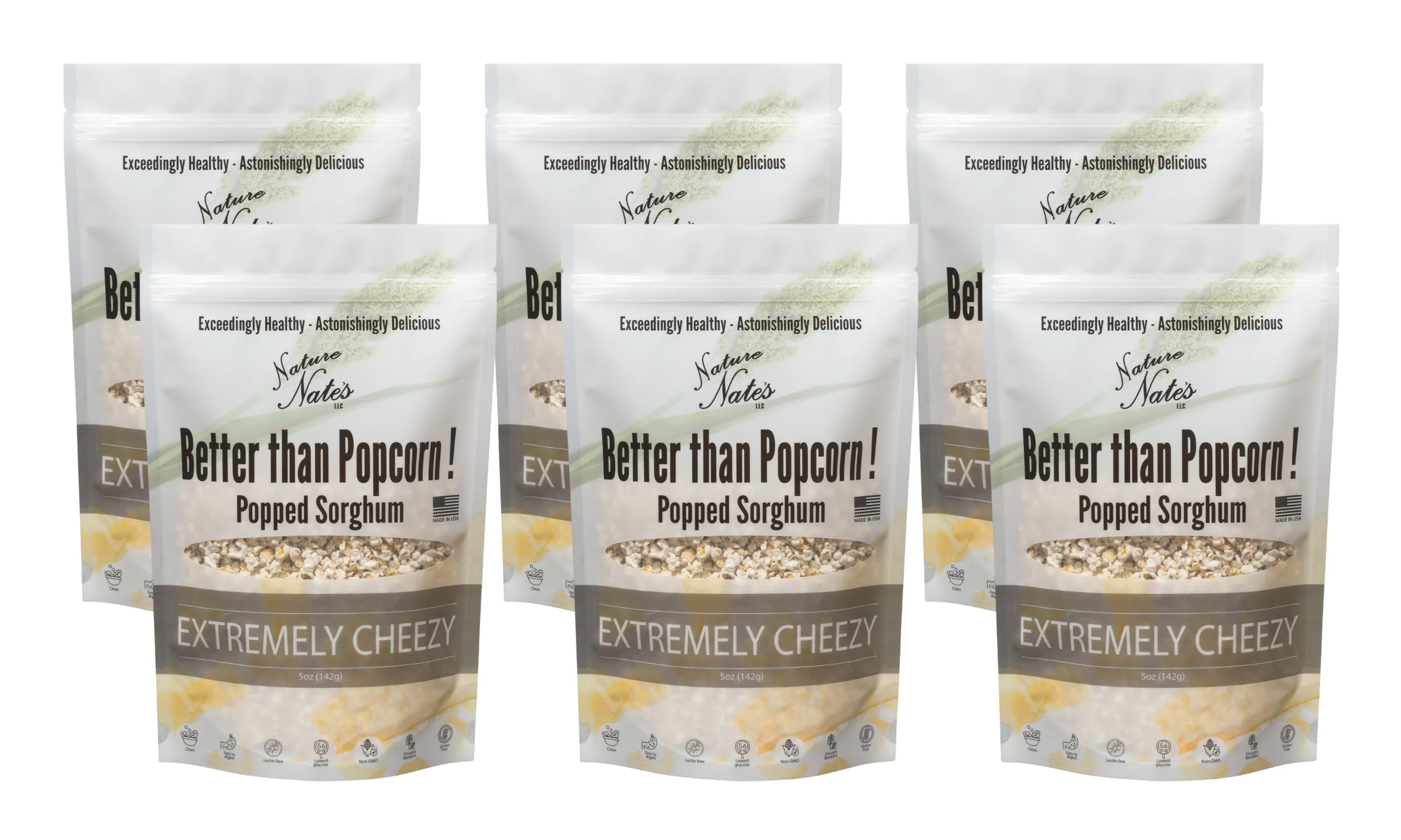 Popped Sorghum Extremely Cheezy 5 oz - 6 Pack image 1