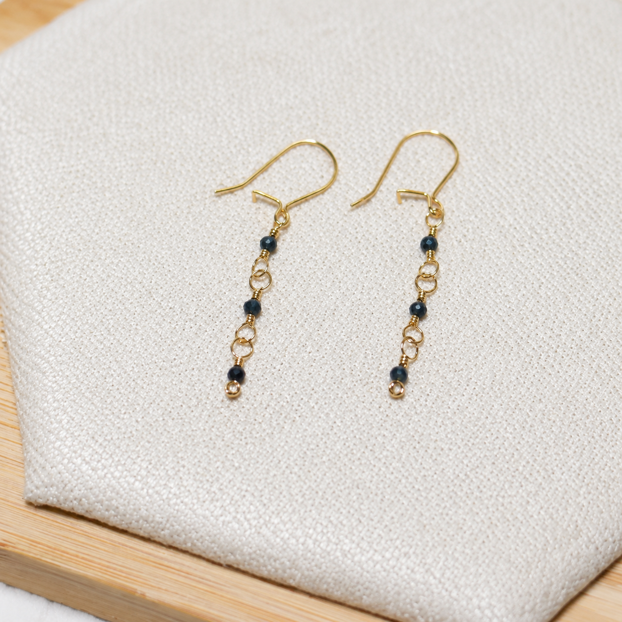 Sapphire Earrings Gold Filled image 1