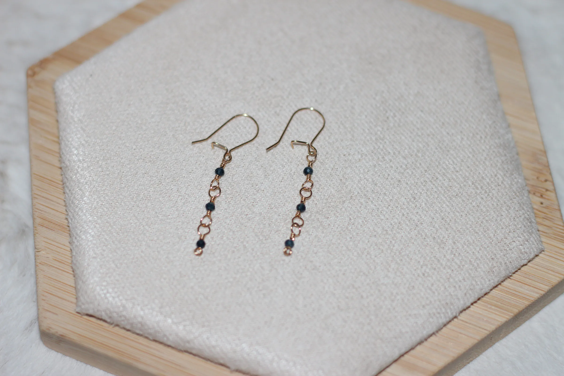 Sapphire Earrings Gold Filled image 2