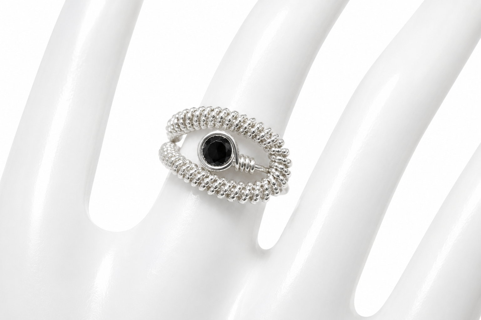 Cubic Zirconia Ring Silver Filled image 1