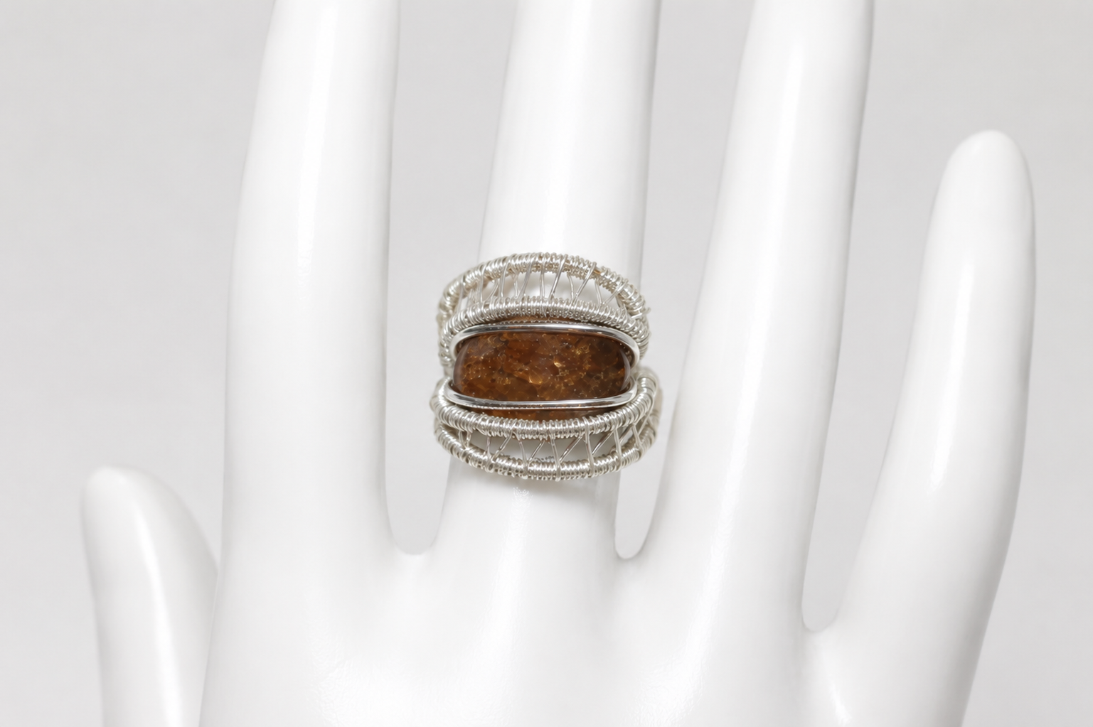 Bronzite Ring Silver Filled image 1
