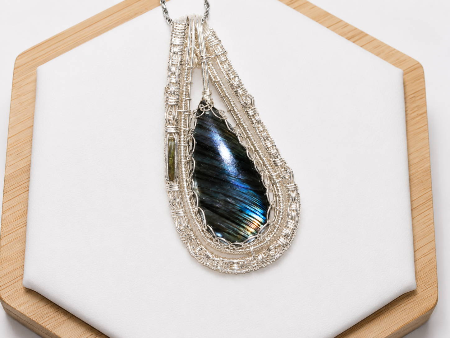 Labradorite Tourmaline Necklace Silver Filled image 1