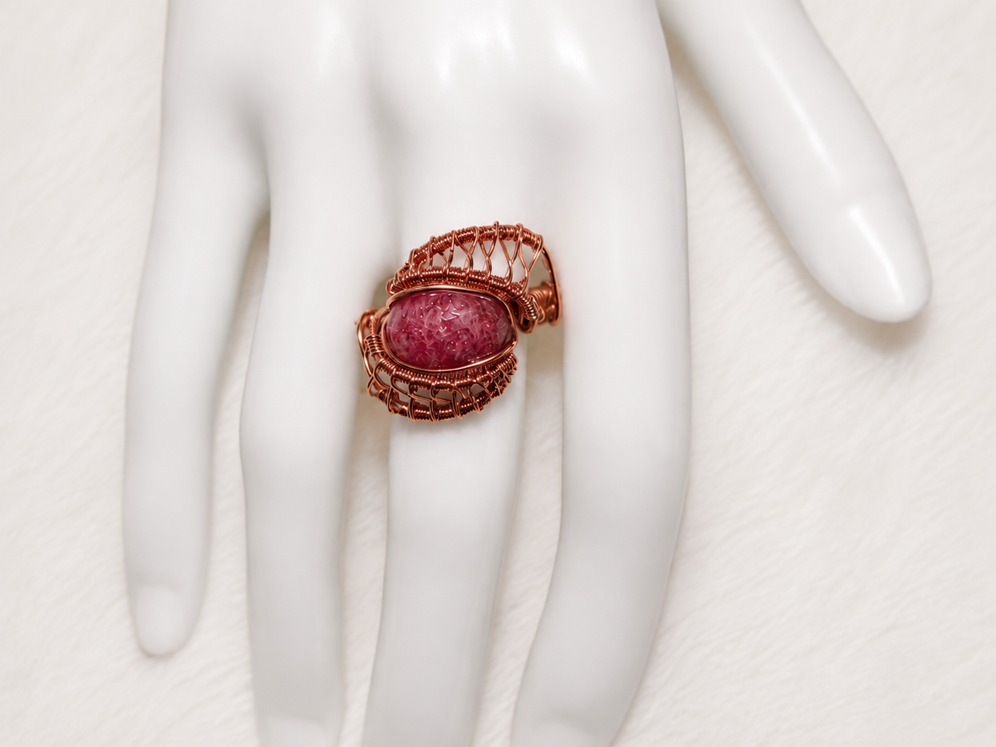 Strawberry Quartz Ring Copper image 1