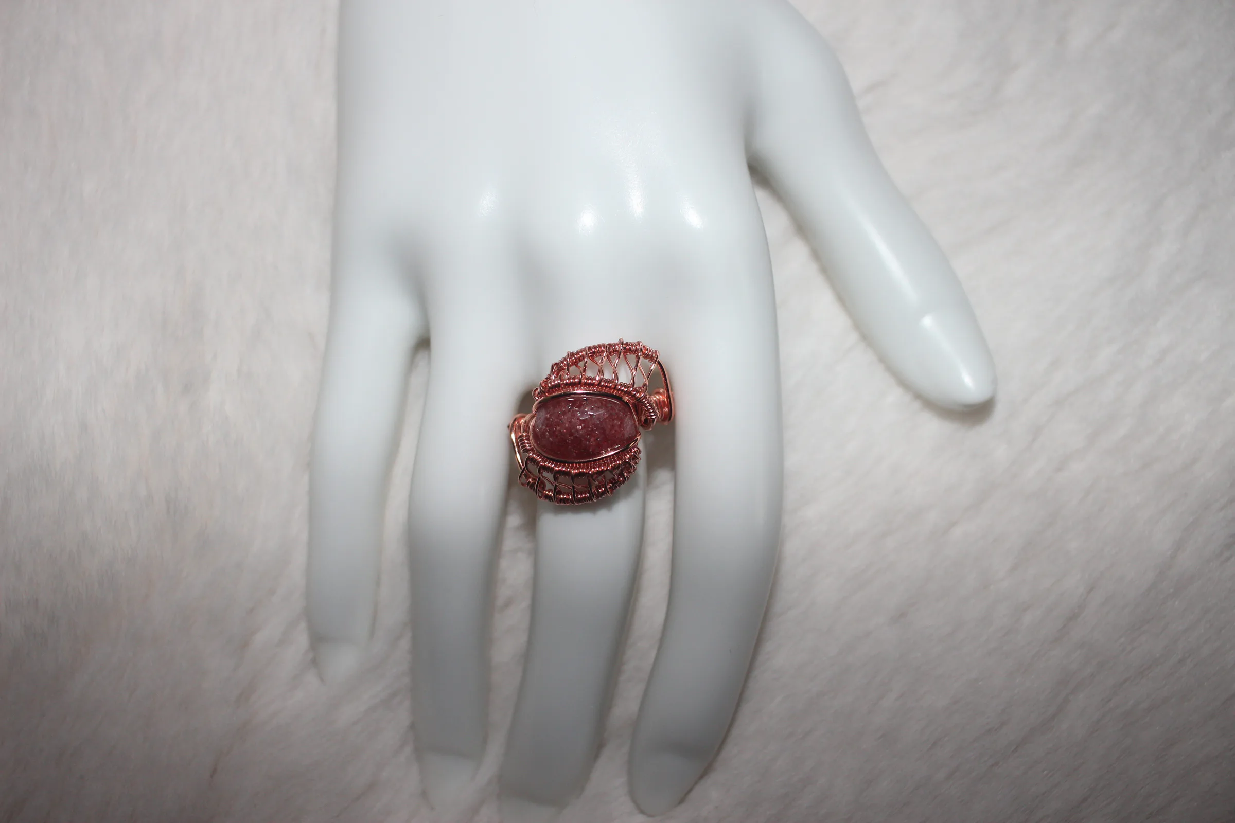 Strawberry Quartz Ring Copper image 2
