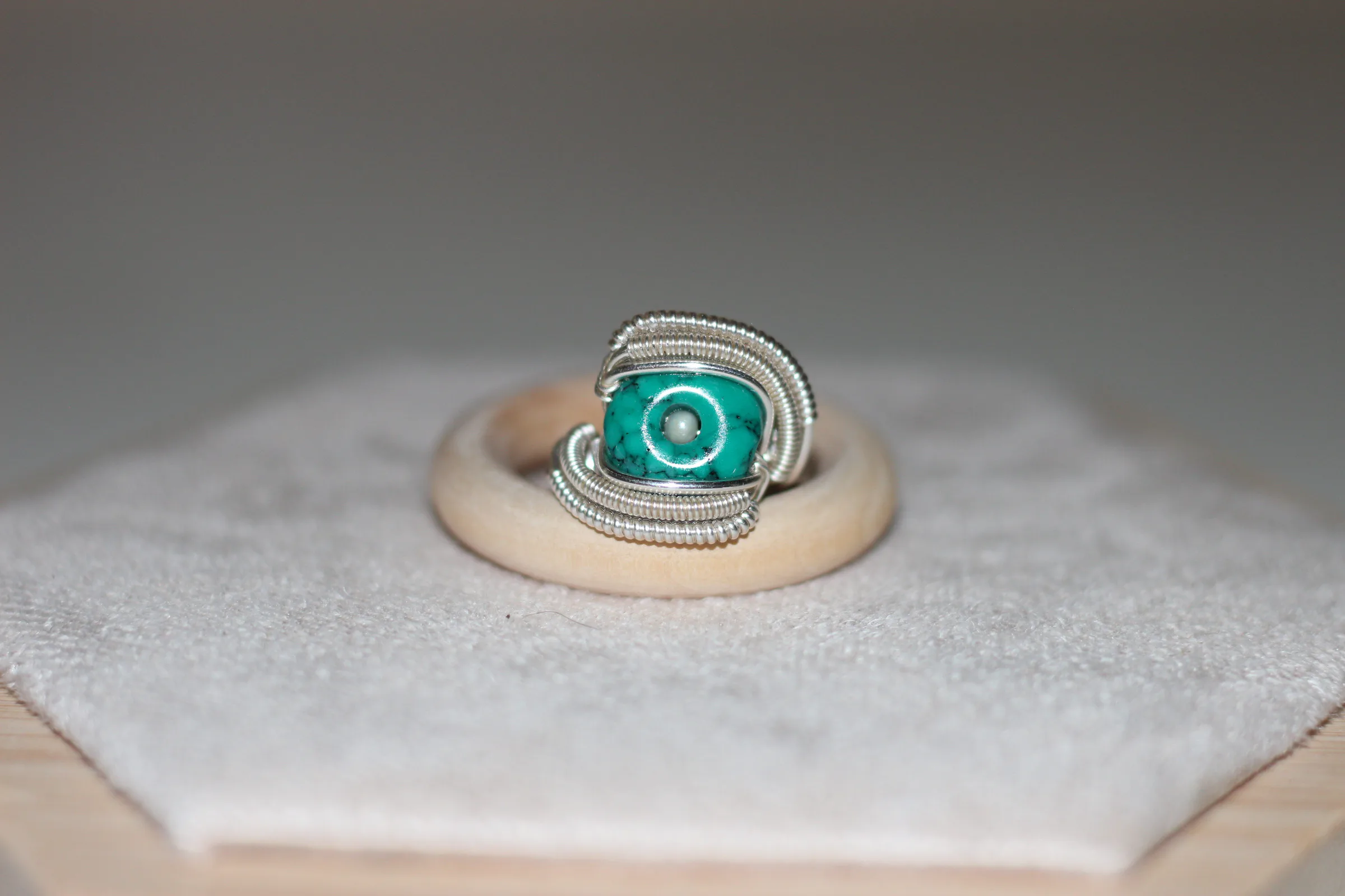 Turquoise Ring Silver Filled image 1