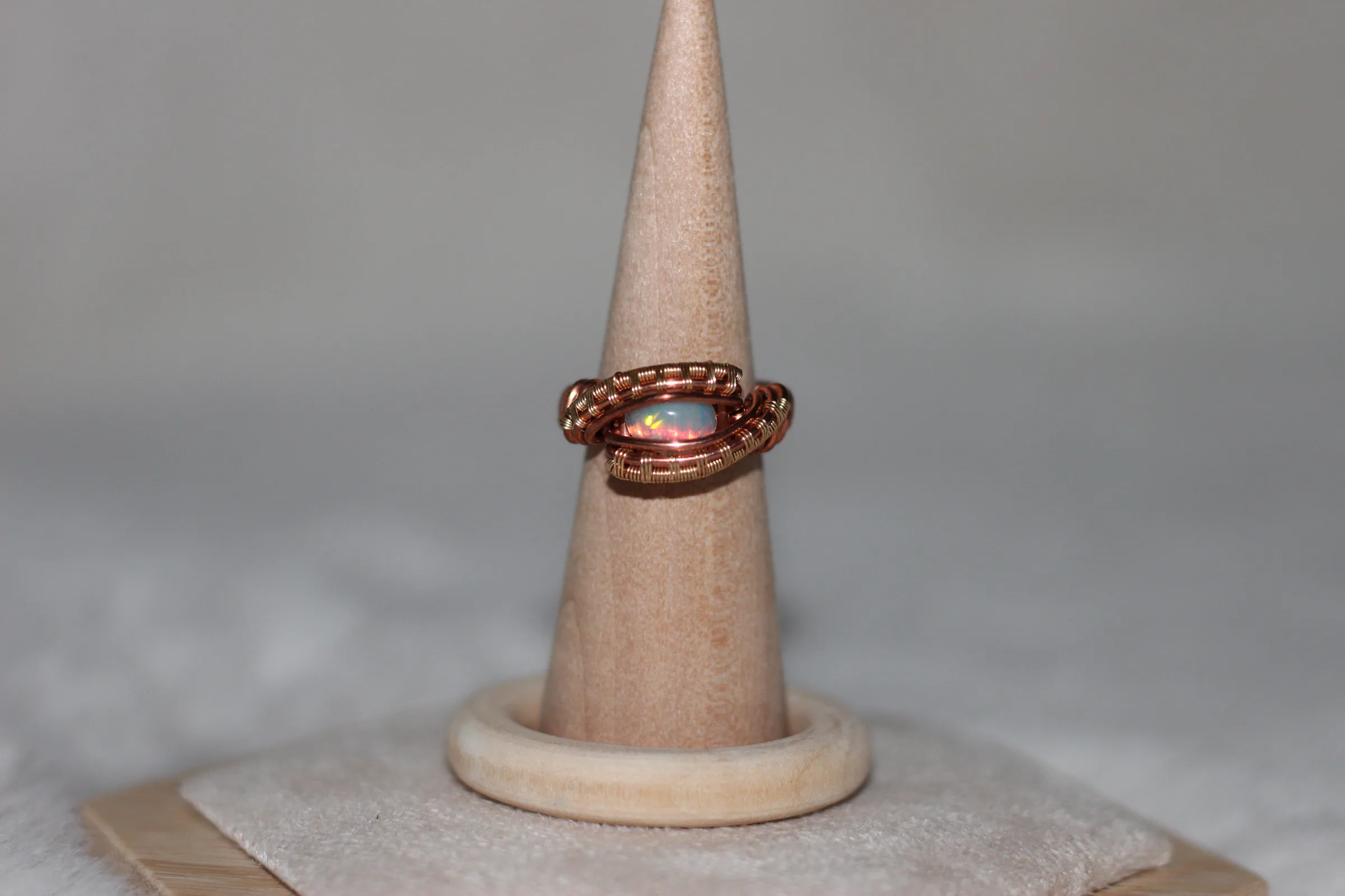 Ethiopian Opal Ring Copper and Gold Filled image 1