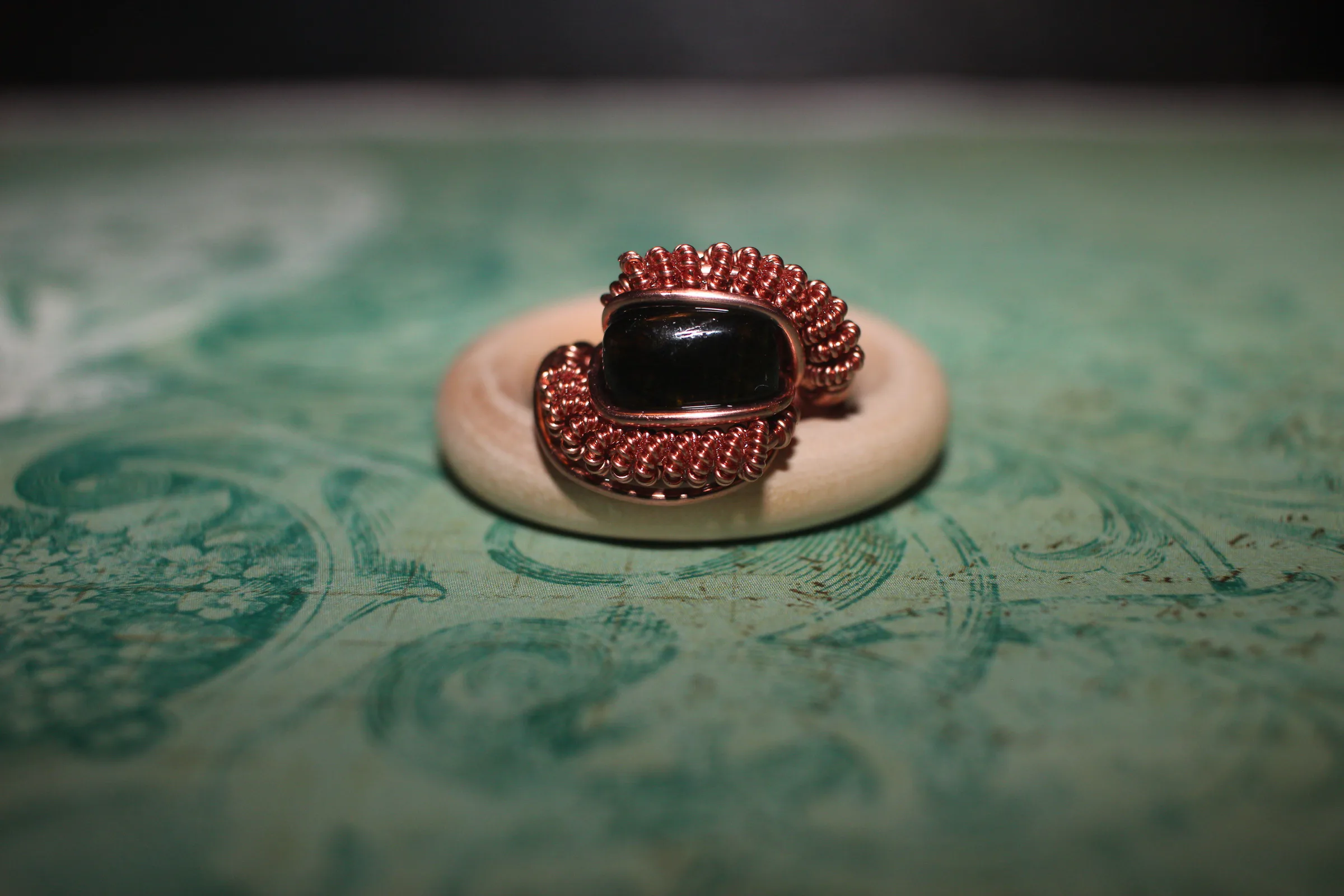 Green Tourmaline Ring Copper image 2