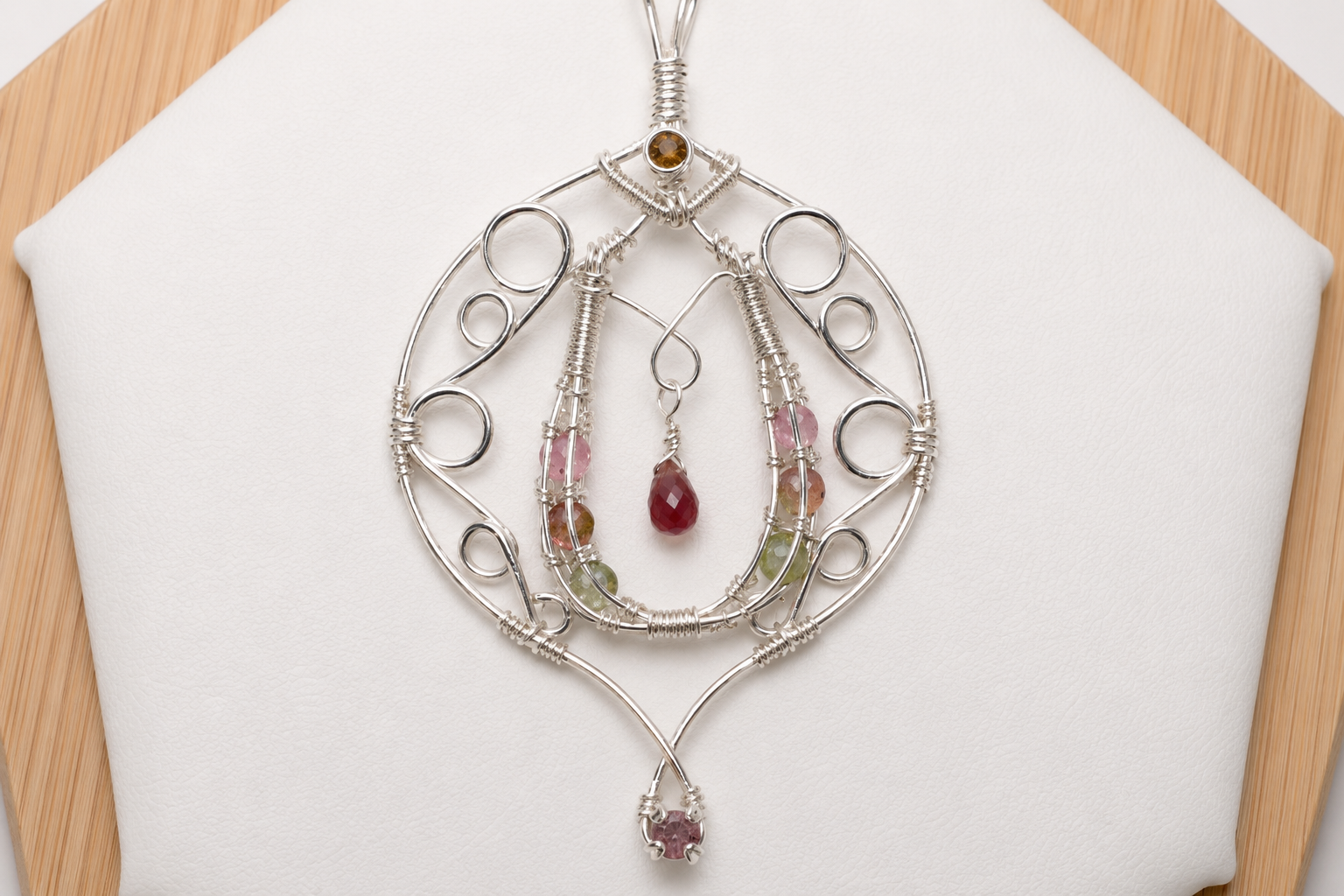Tourmaline Necklace Silver Filled image 1