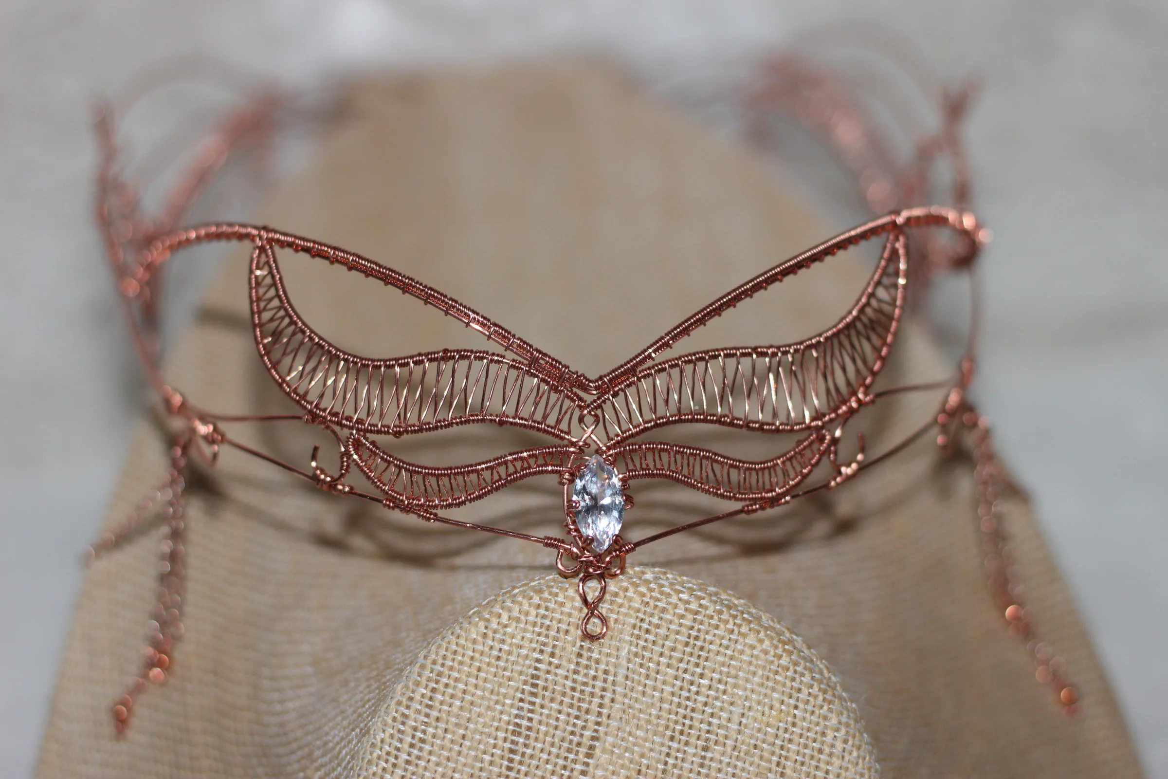 Cubic Zirconia Tiara Copper