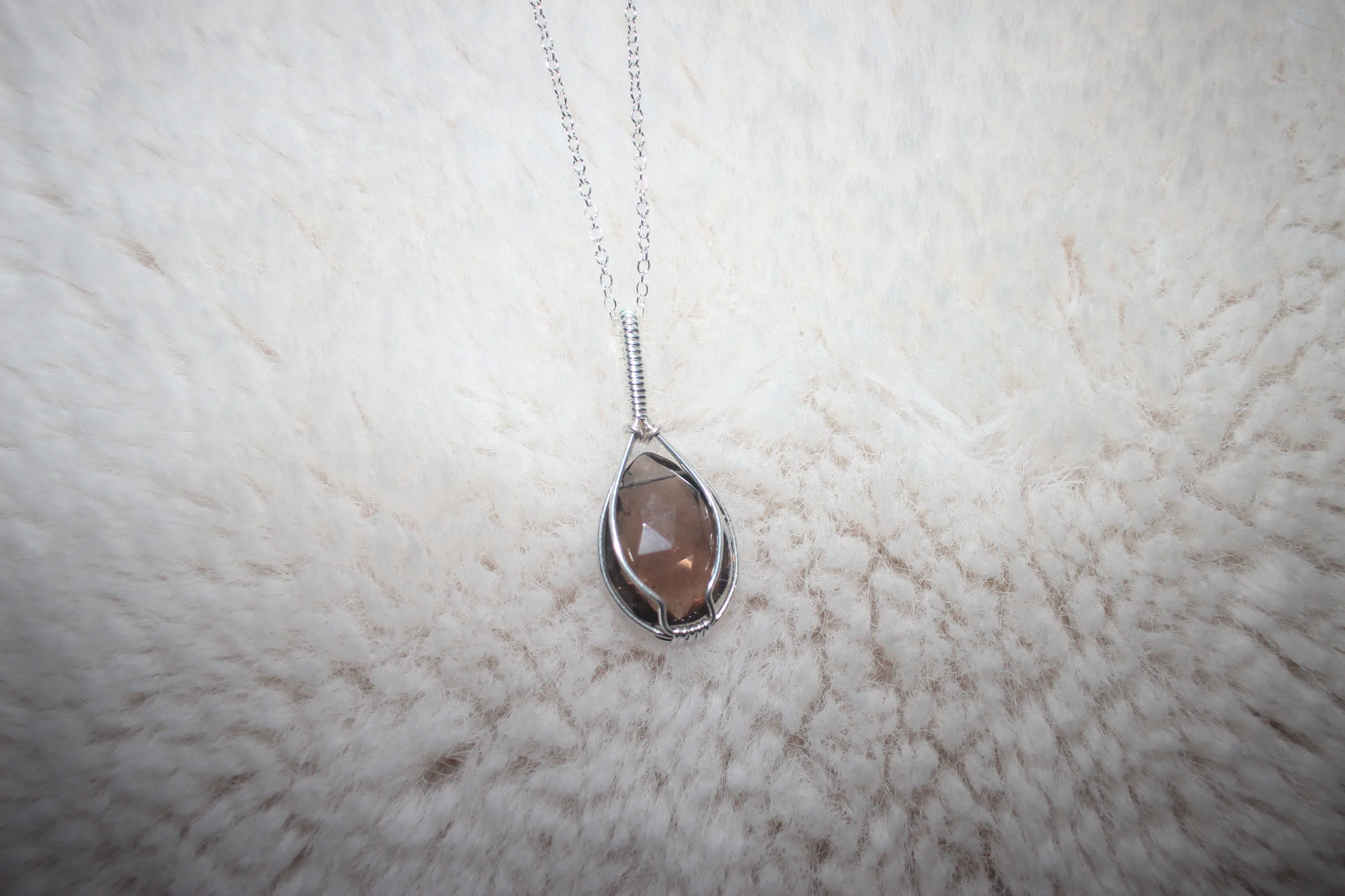 Smokey Quartz Necklace Argentium Sterling Silver image 2