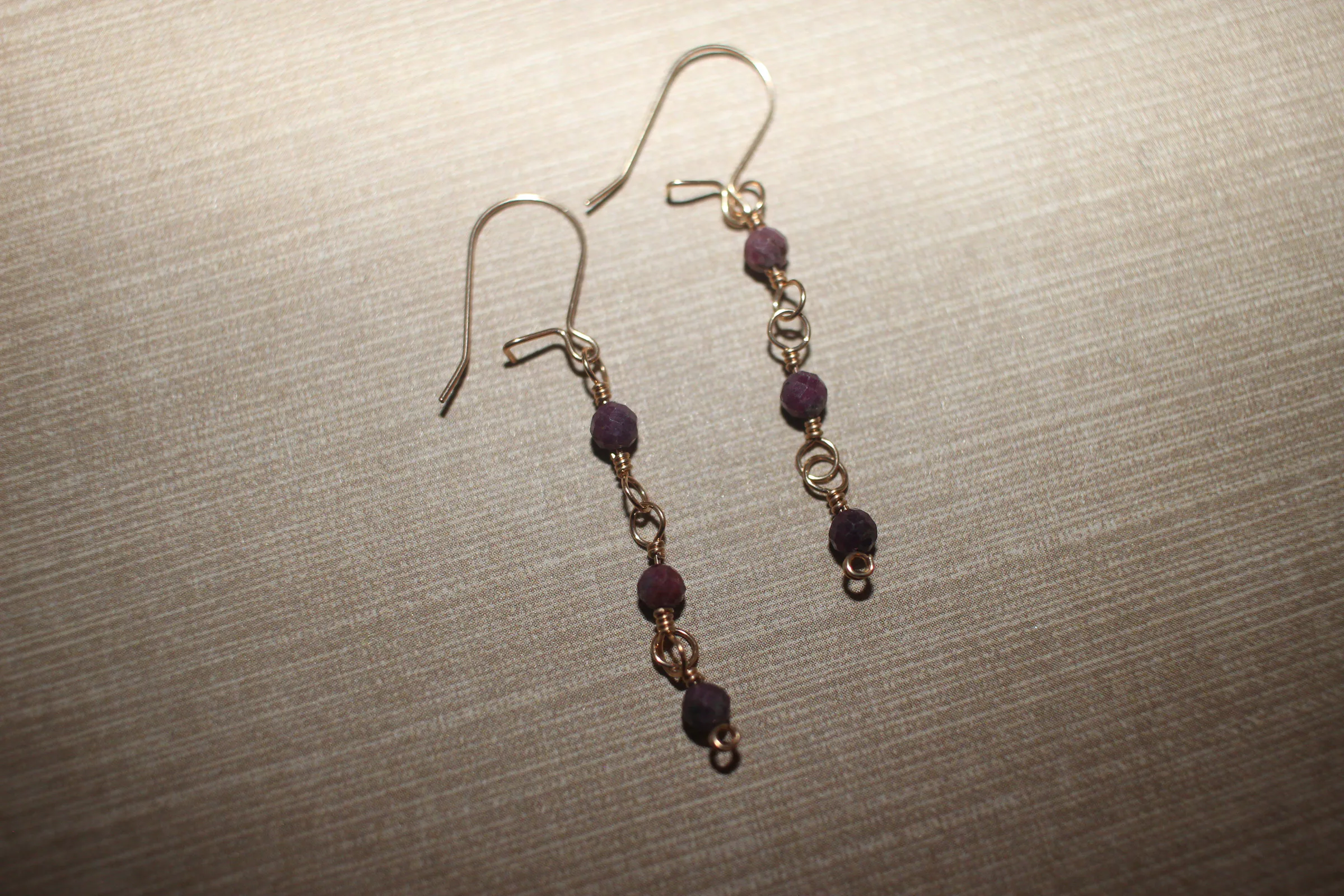 Ruby Earrings Gold Filled image 2