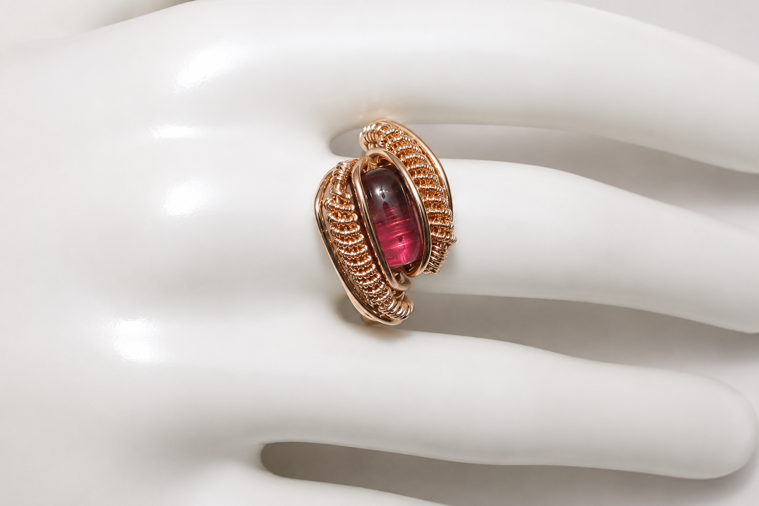 Pink Tourmaline Ring Gold Filled image 1