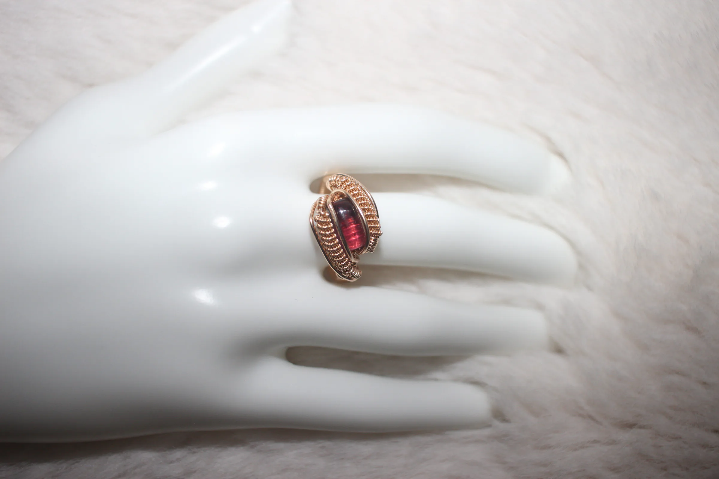 Pink Tourmaline Ring Gold Filled image 2