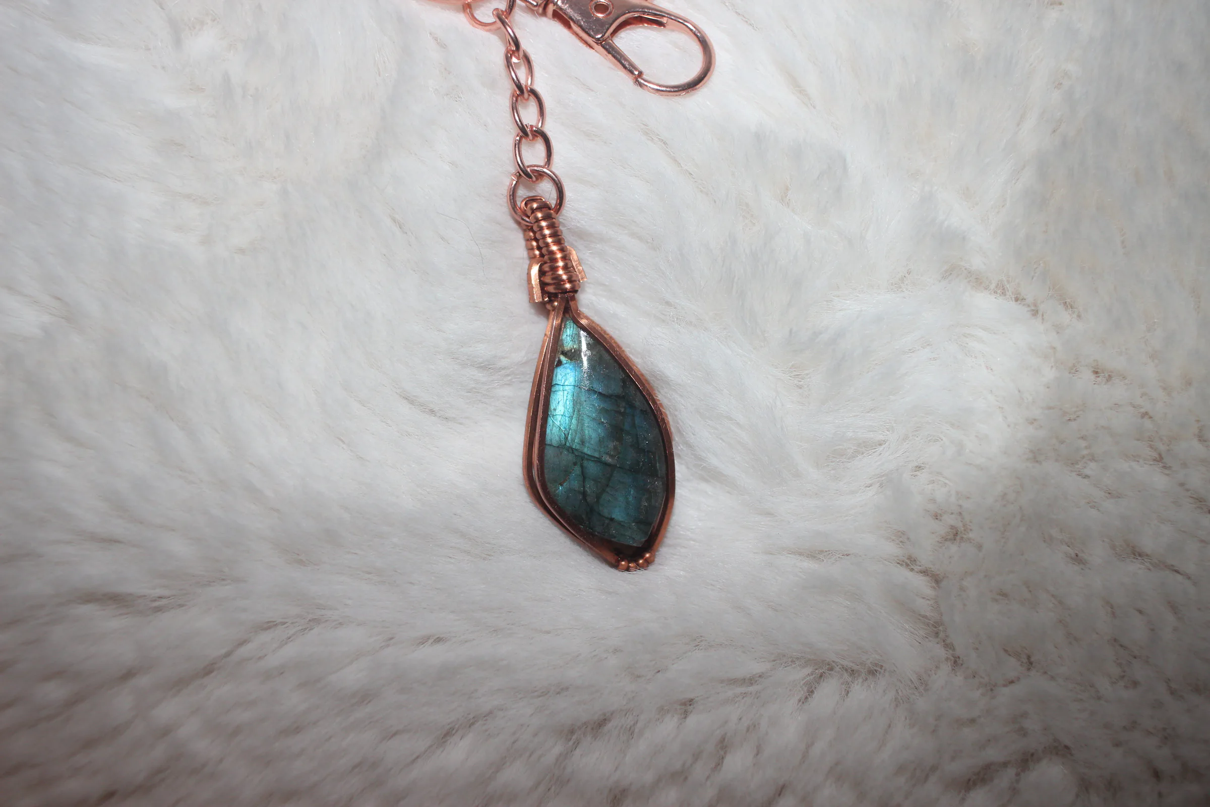 Labradorite Key-chain Copper image 1