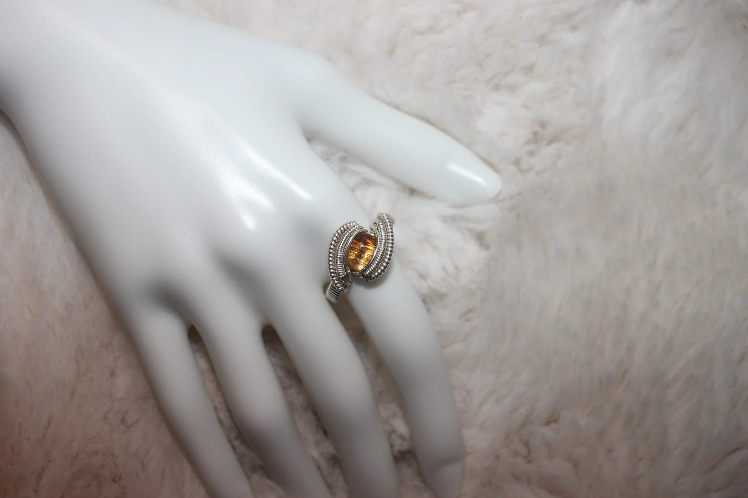 Yellow Tourmaline Ring Aegentium Sterling Silver