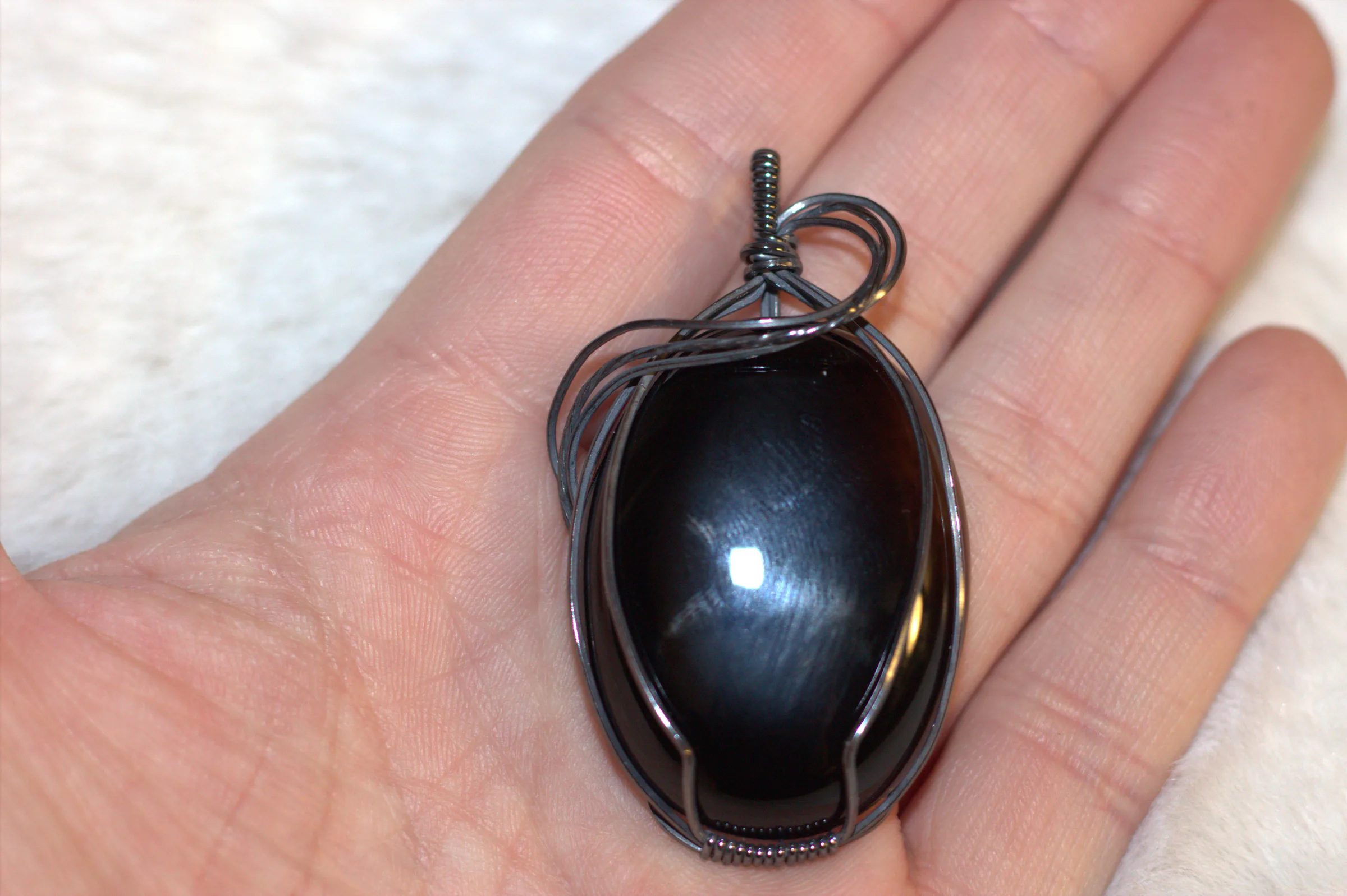 Black Agate Necklace Oxidized Sterling Silver image 1