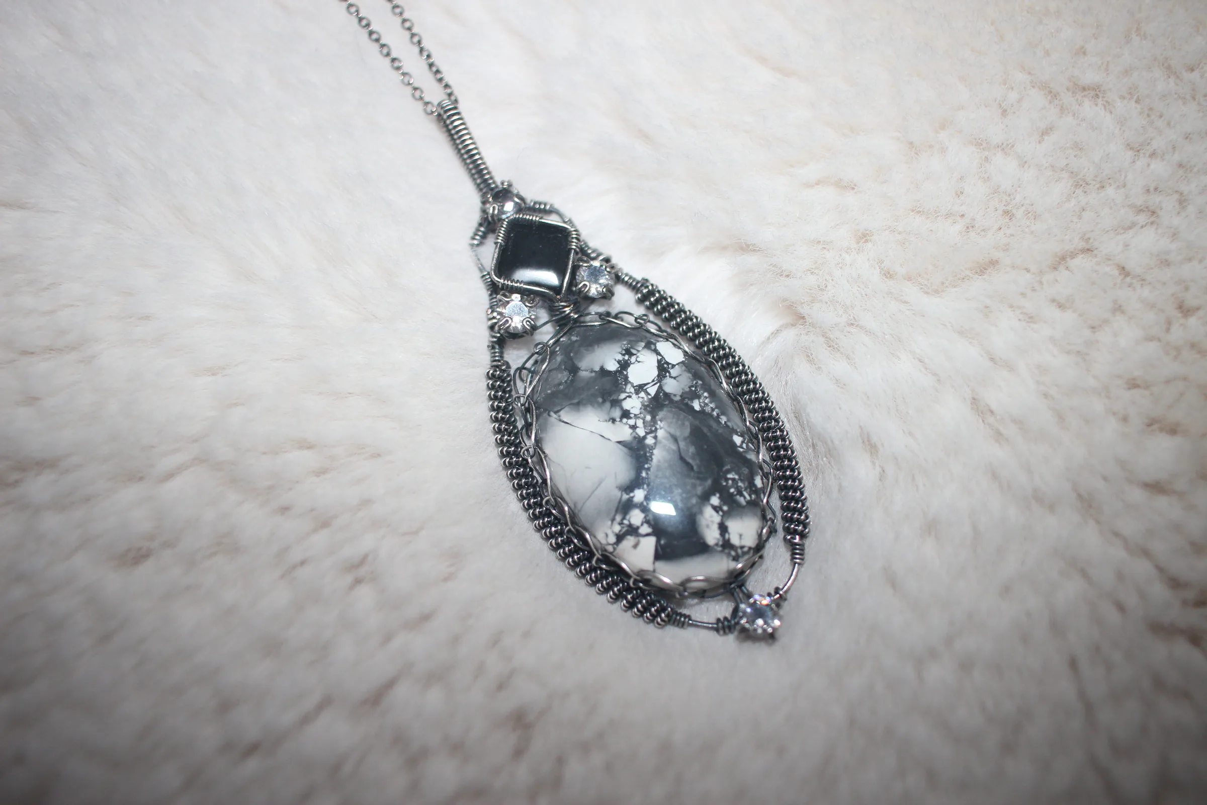 Maligaon Jasper Necklace Oxidized Silver Filled