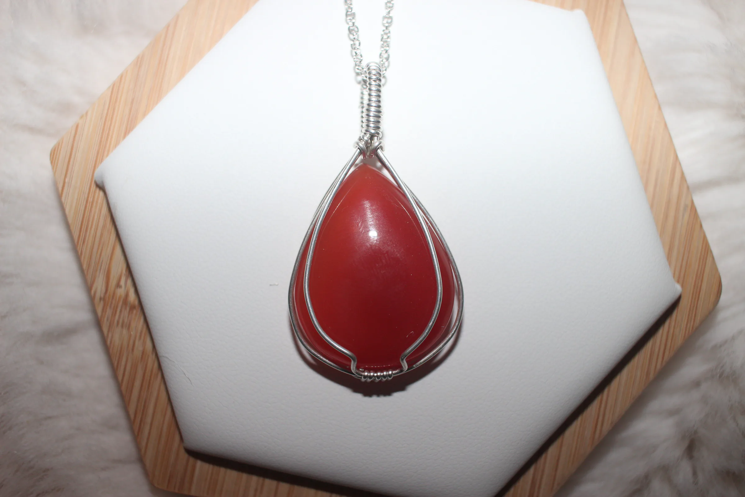 Carnelian Necklace Argentium Sterling Silver image 1