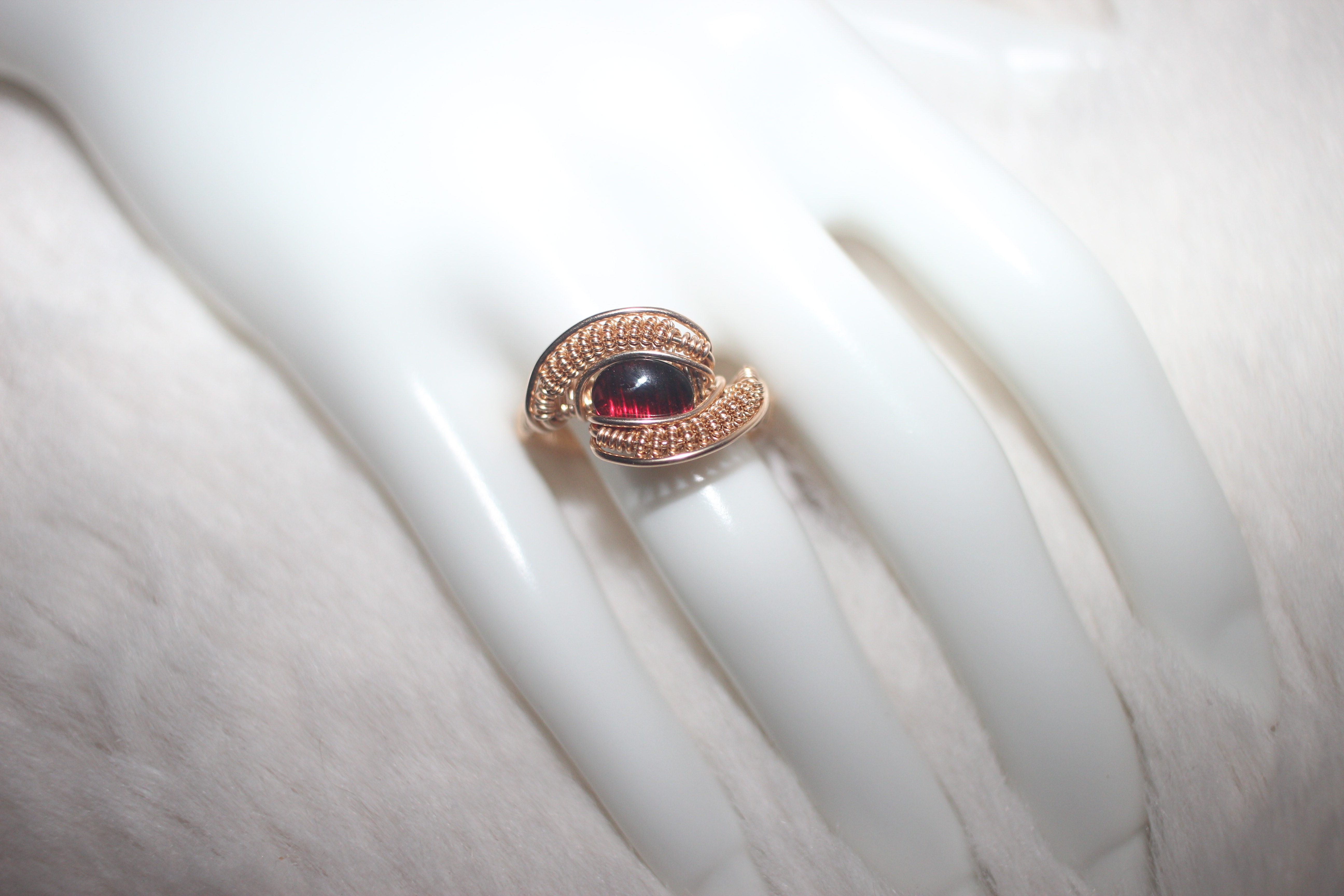 Garnet Ring Gold Filled image 1