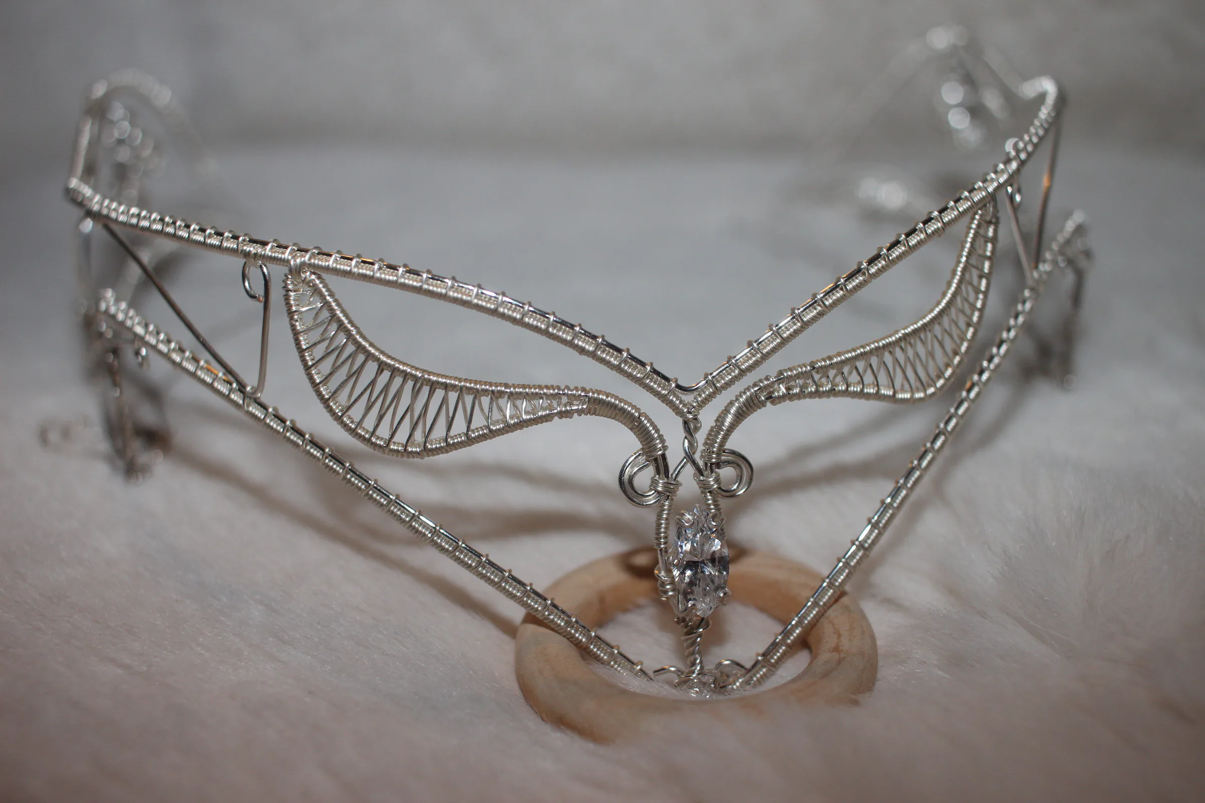Cubic Zirconia Tiara Silver Filled