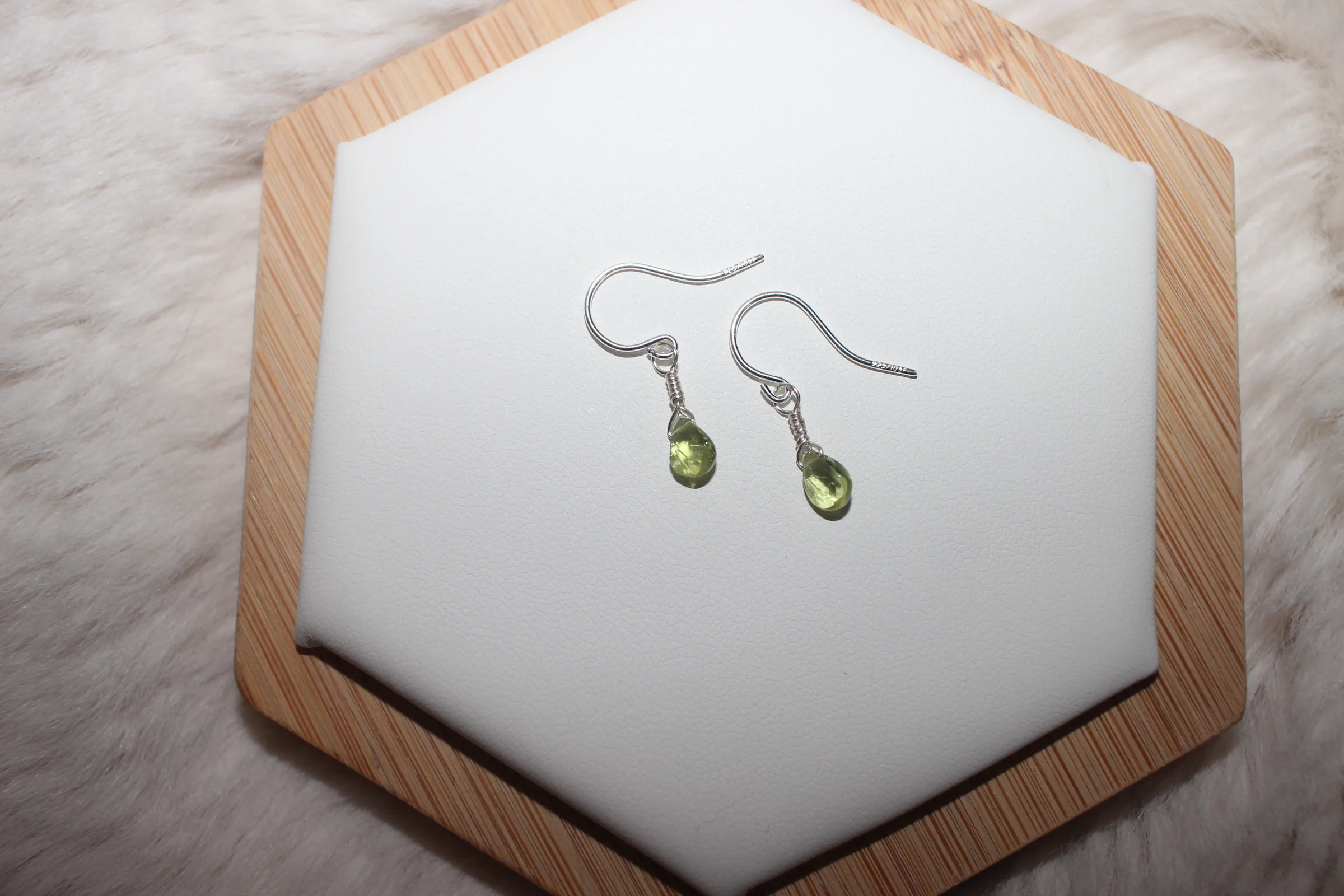 Peridot Earrings Silver Filled image 1