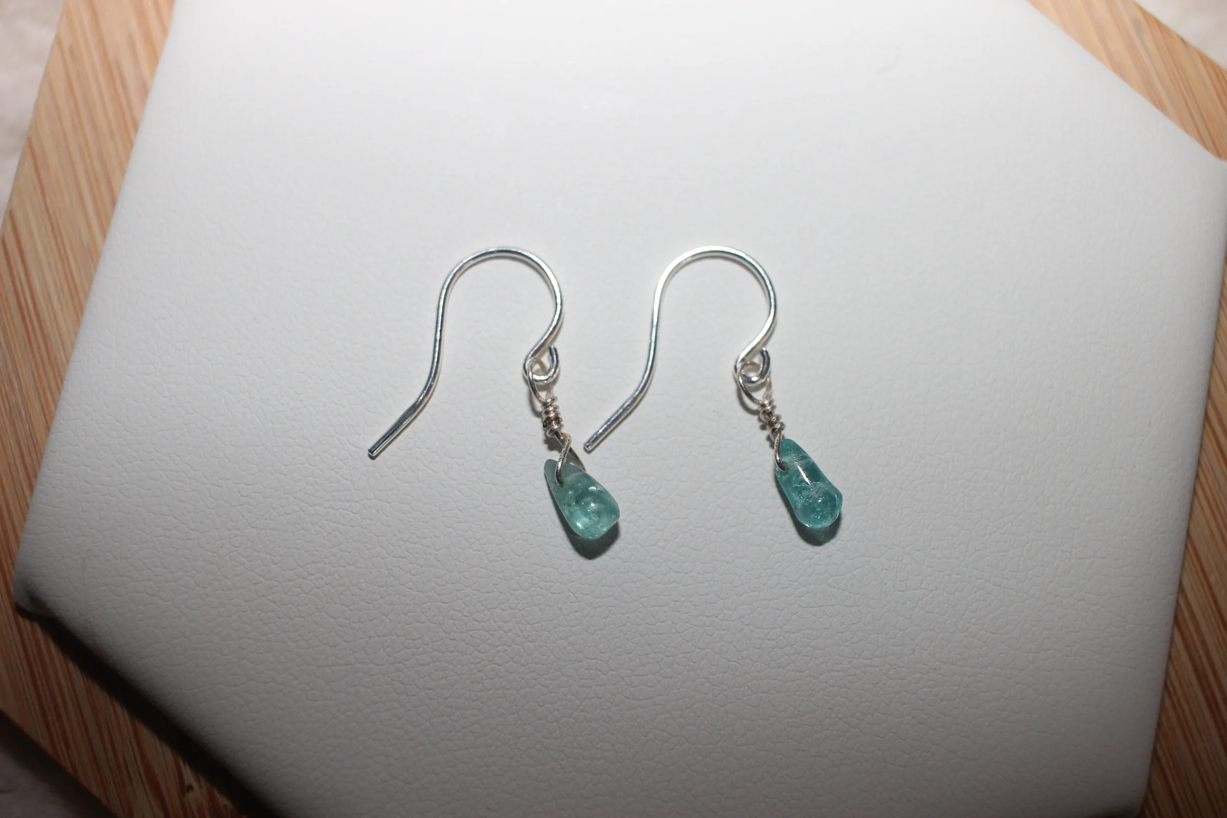 Blue Apatite Earrings Silver Filled
