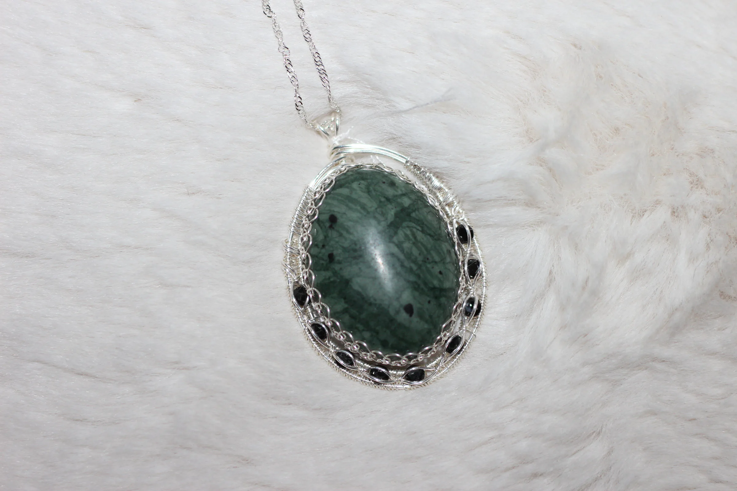 Kambaba Jasper Necklace Silver Filled image 1