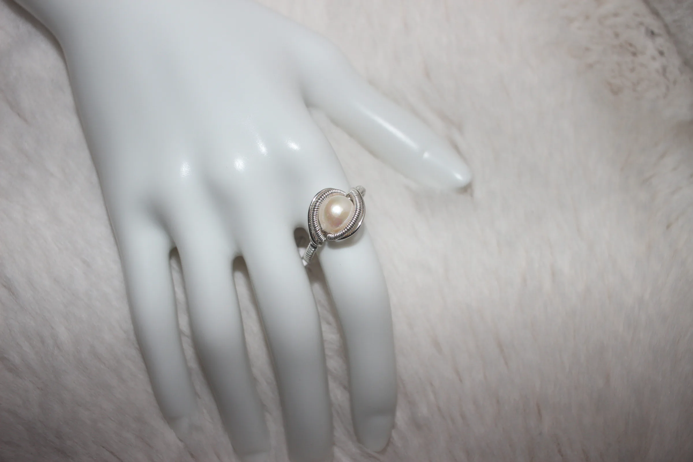 Pearl Ring Argentium Sterling Silver image 1