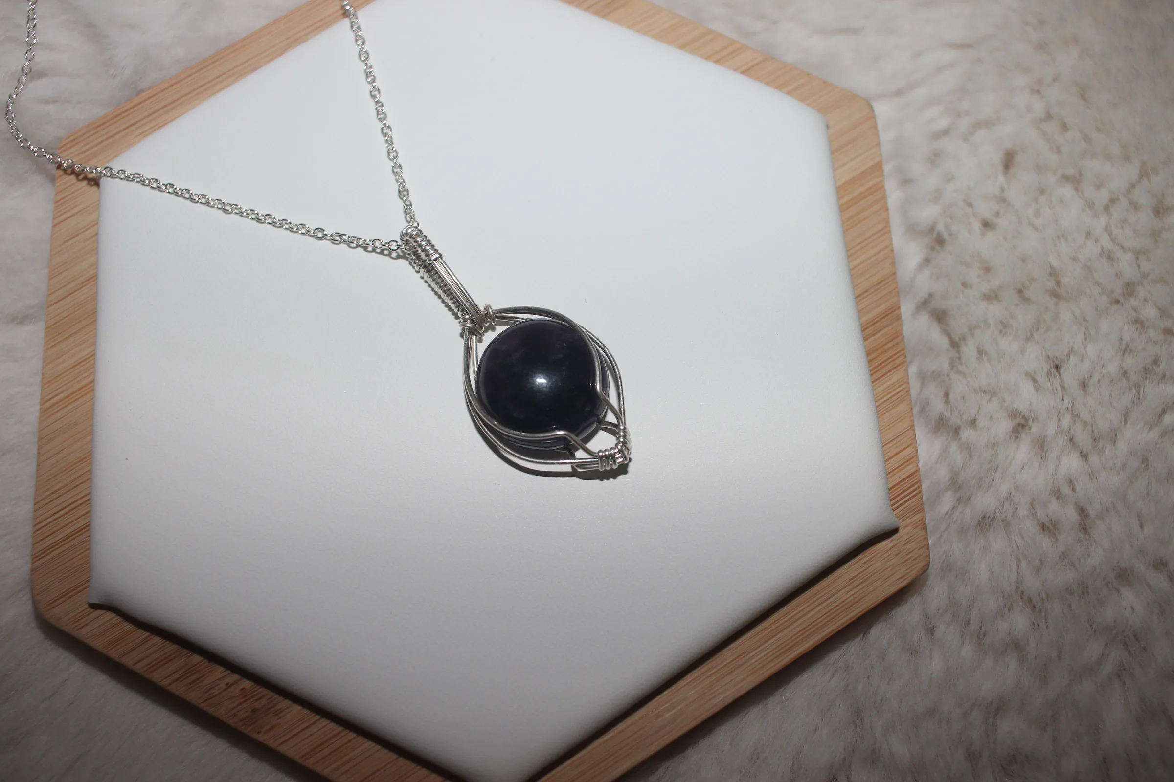 Amethyst Necklace Argentium Stelring Silver image 2