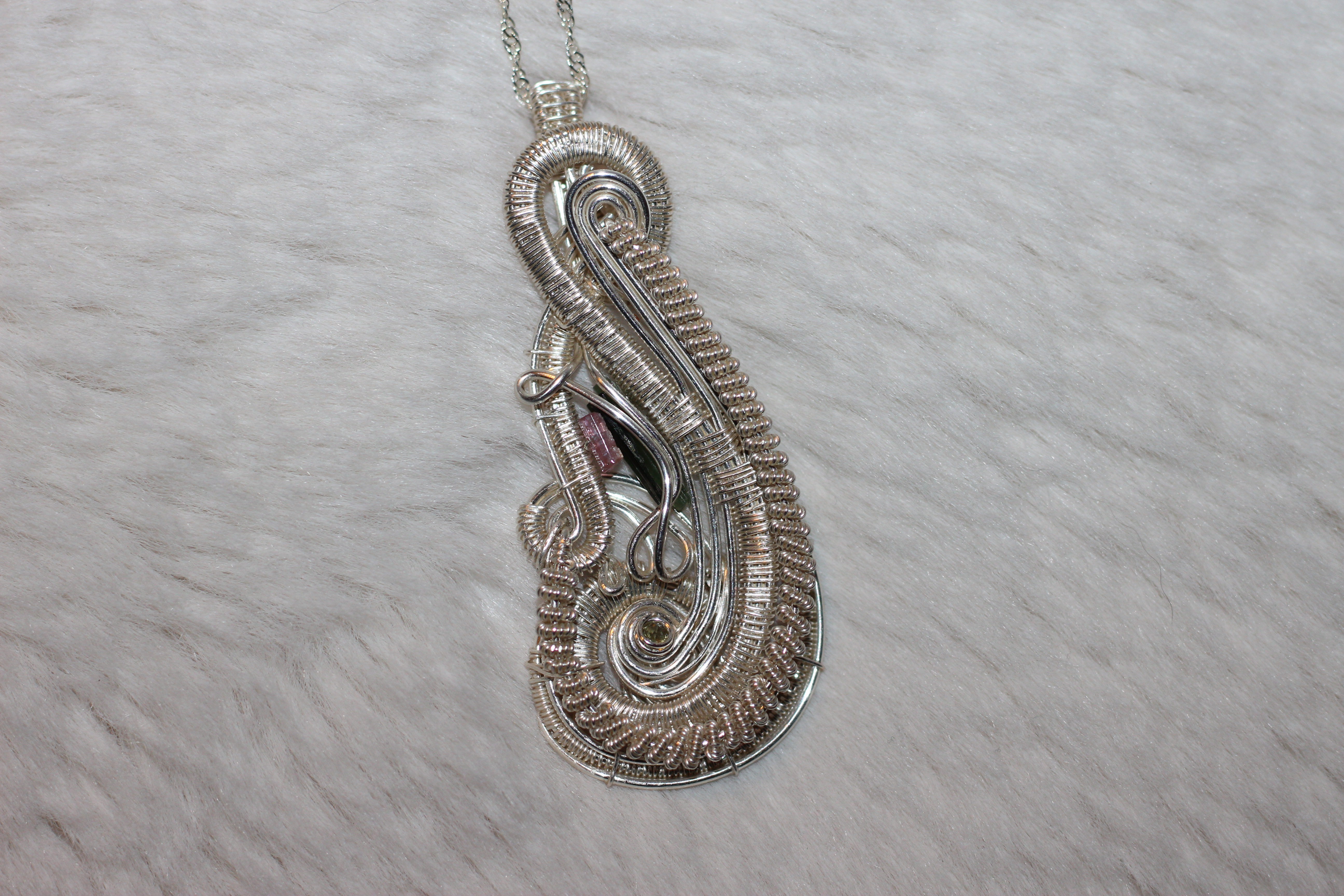 Multi Tourmaline Necklace Silver Filled image 2