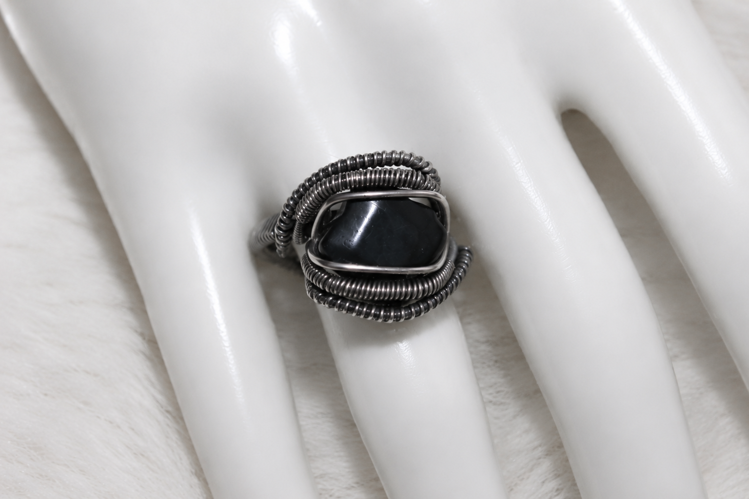 Onyx Ring Argentium Sterling Silver image 1