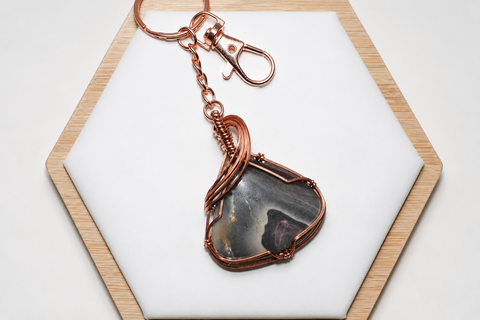 Porcelain Jasper Key-chain Copper image 1