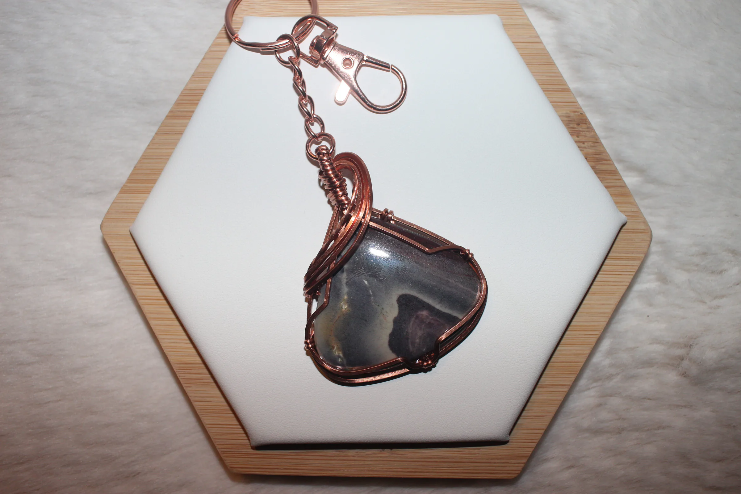 Porcelain Jasper Key-chain Copper image 2