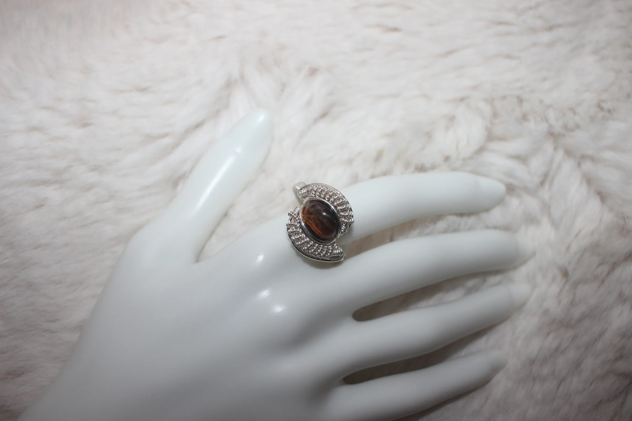 Tigers Eye Ring Argentium Sterling Silver image 2