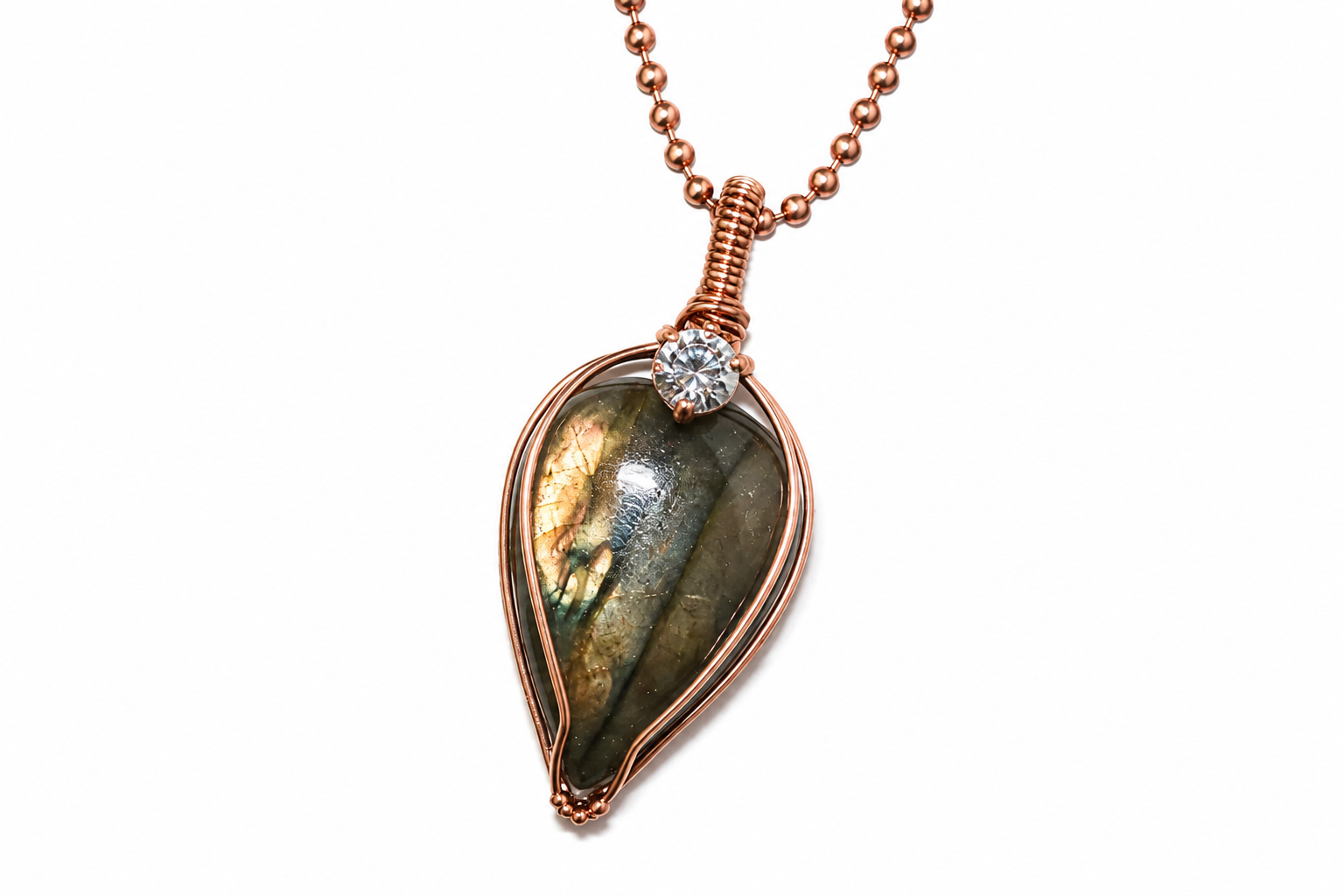 Labradorite Necklace Copper image 1