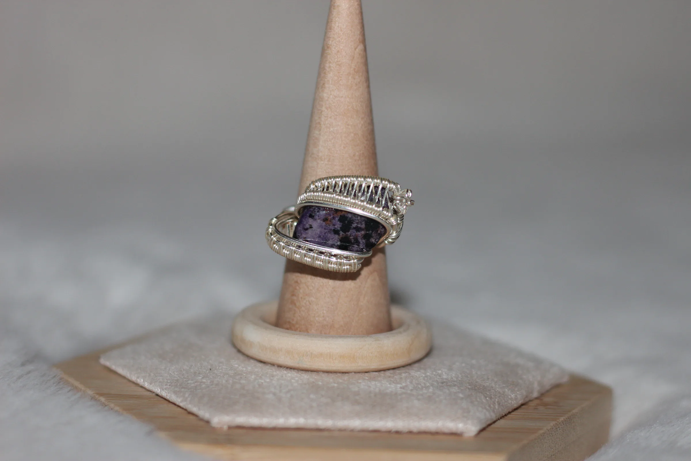 Purple Jasper Ring Silver Filled image 1