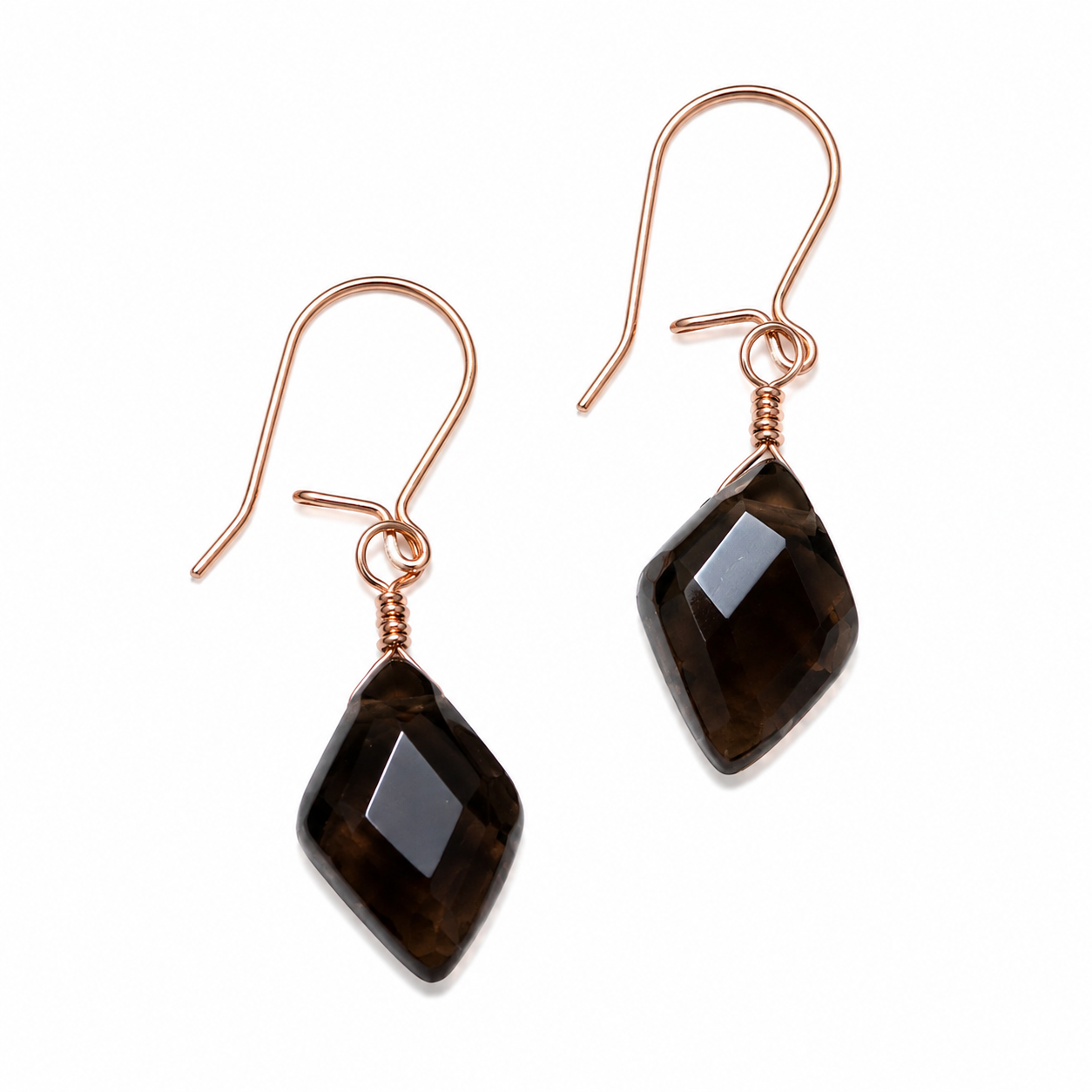 Smokey Quartz Earrings Gold Filled image 2