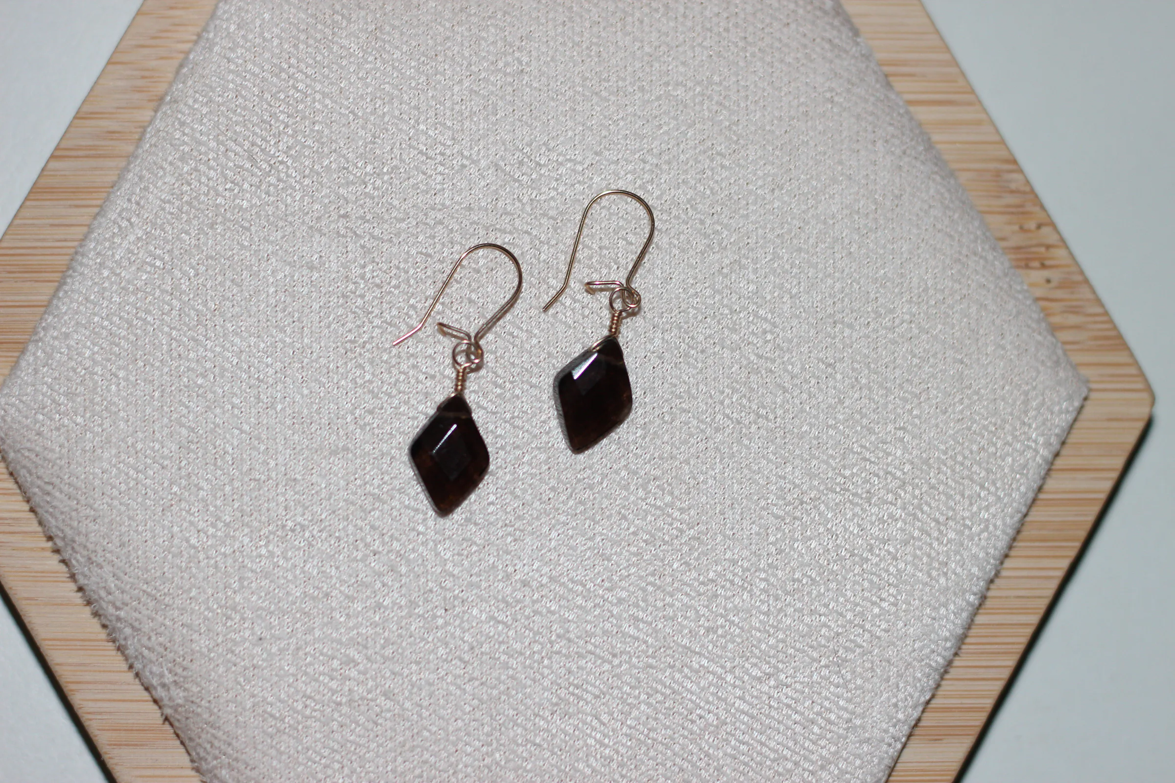 Smokey Quartz Earrings Gold Filled image 1