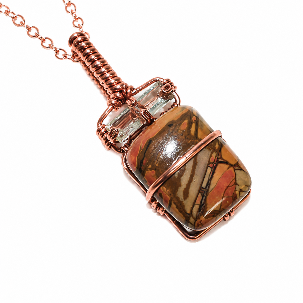 Cherry Creek Jasper Tourmaline Necklace Copper image 1