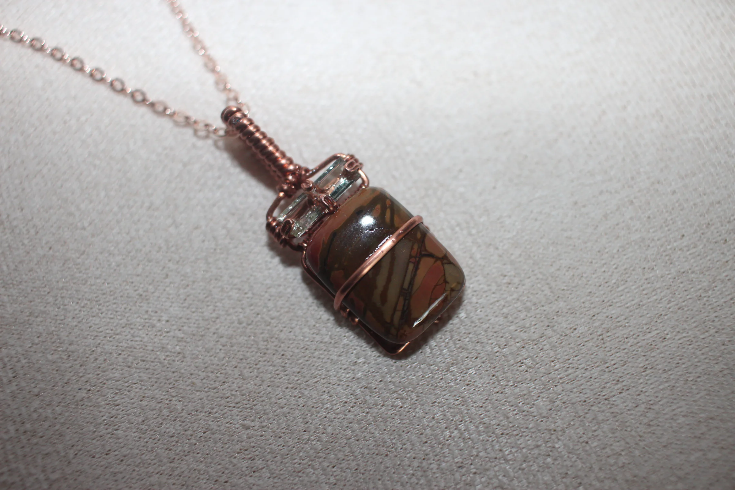 Cherry Creek Jasper Tourmaline Necklace Copper image 2