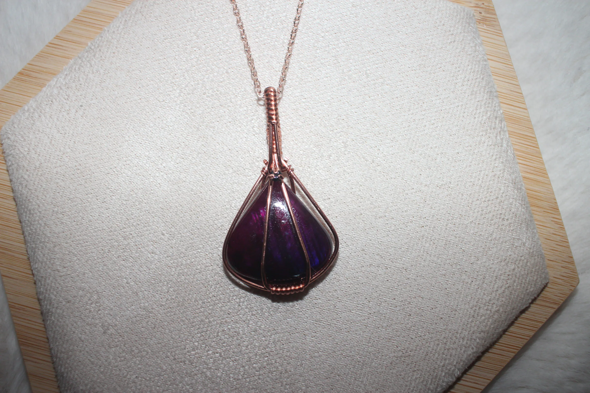 Pink Labradorite Necklace Copper image 1