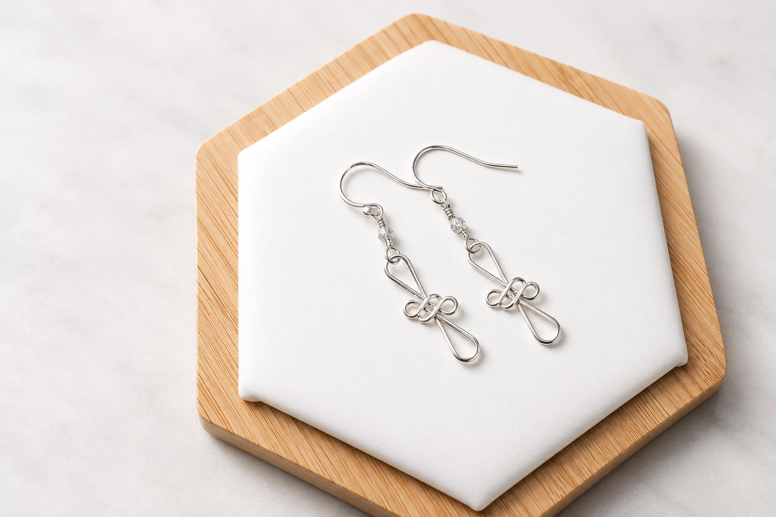 Gray Glass Earrings Silver Filled image 2